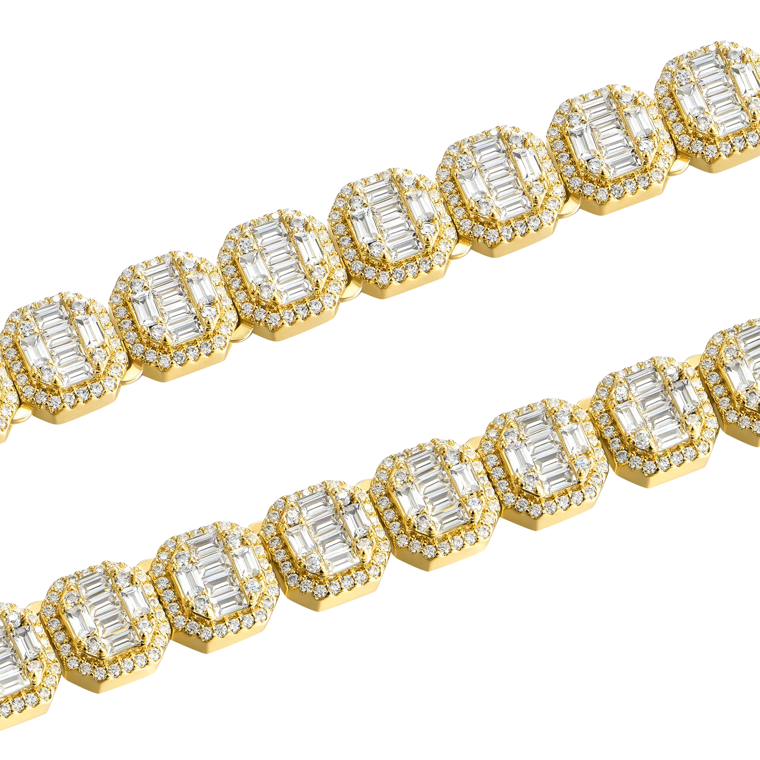 Baguette Clustered Tennis Chain - 8mm - Image 14
