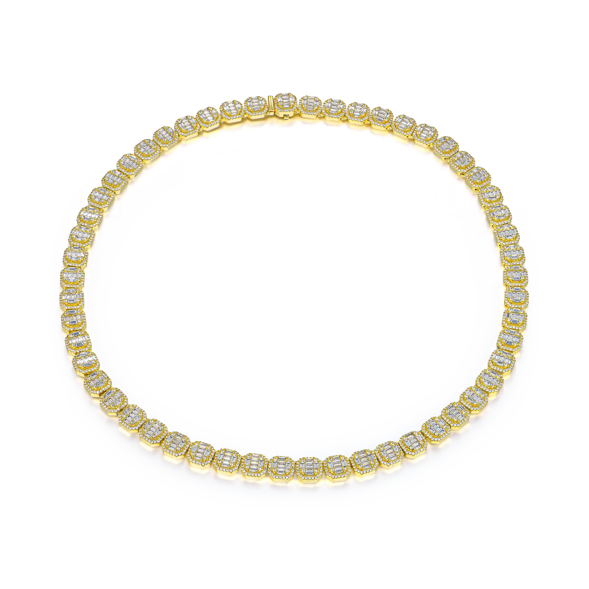Baguette Clustered Tennis Chain - 8mm - Image 15