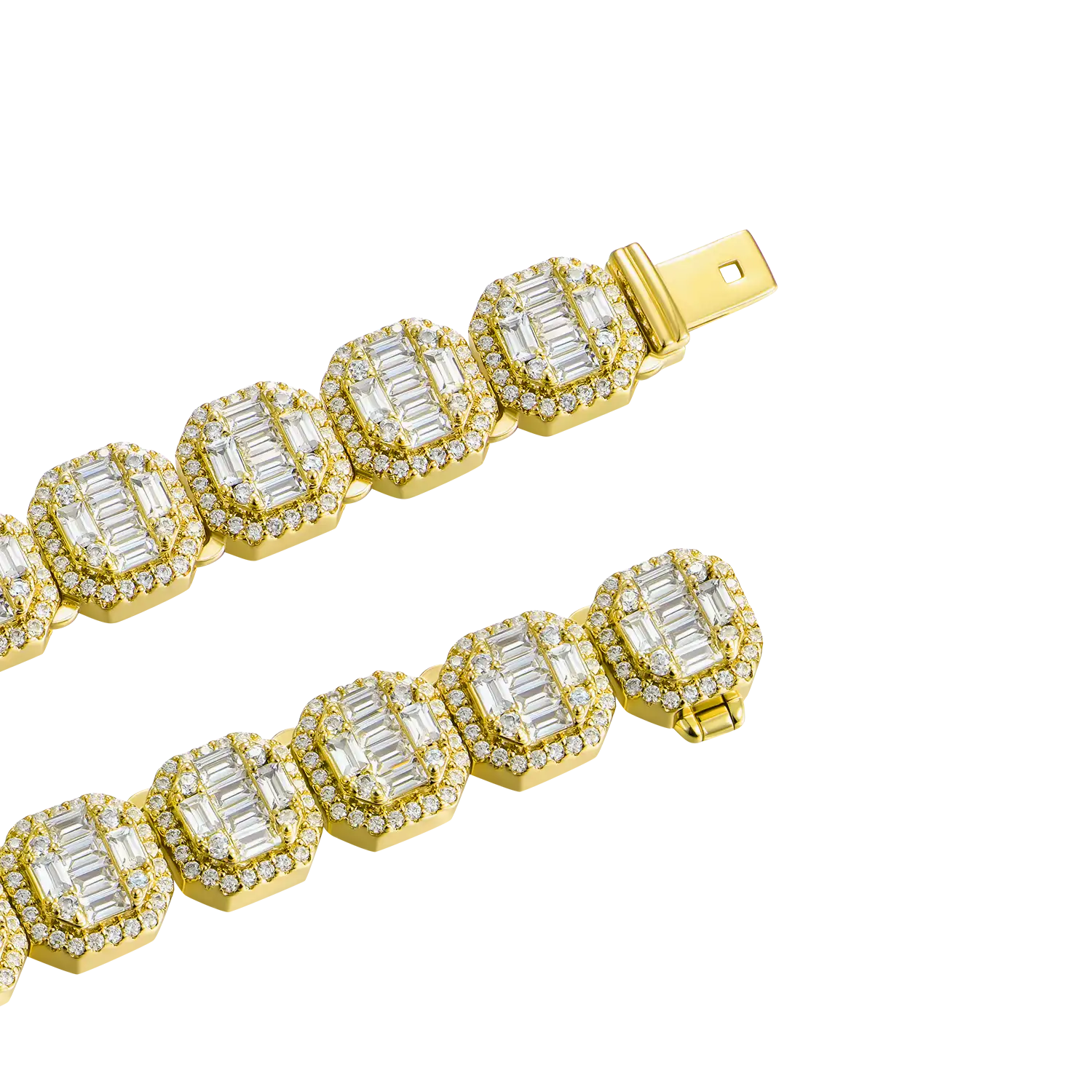 Baguette Clustered Tennis Chain - 8mm - Image 16