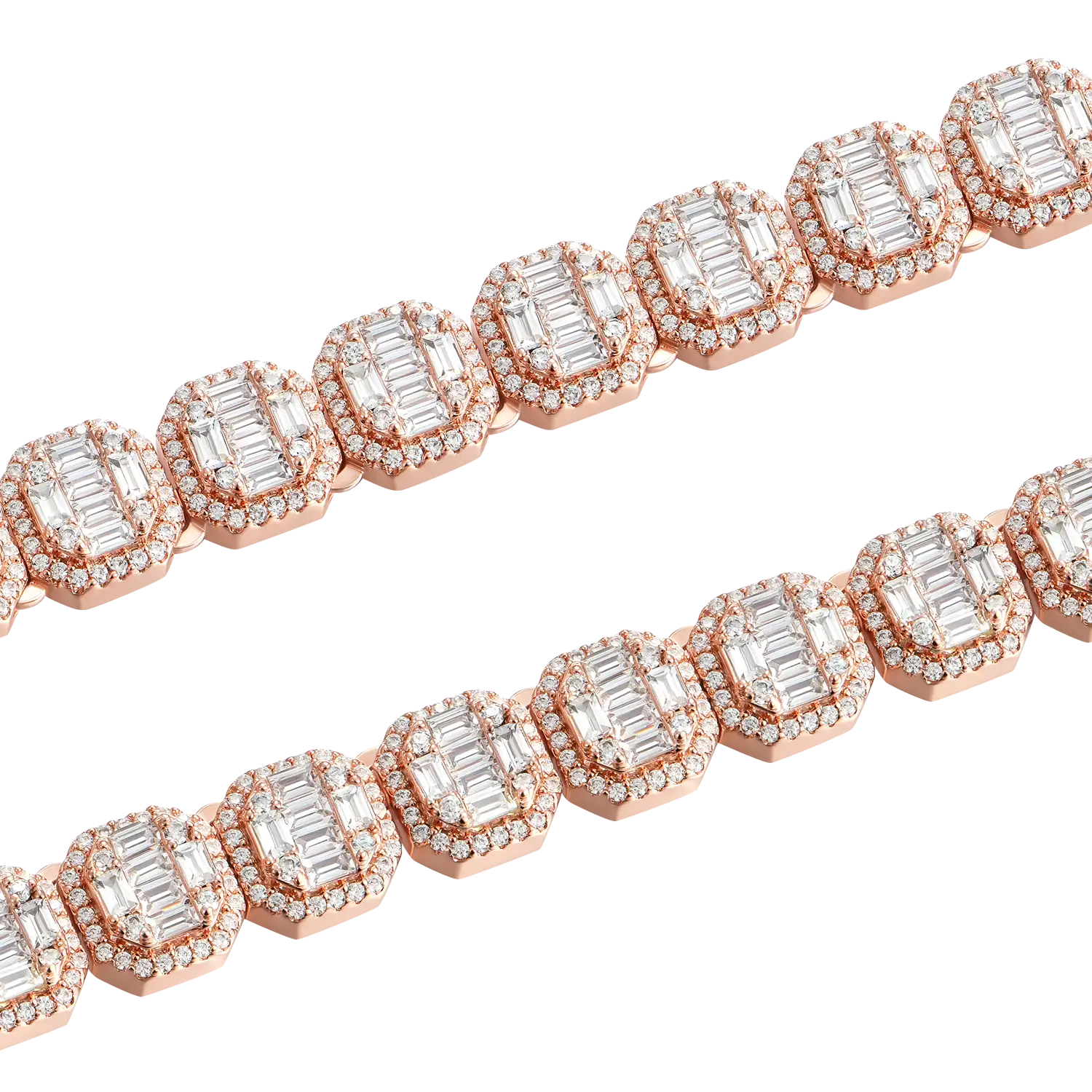 Baguette Clustered Tennis Chain - 8mm - Image 4
