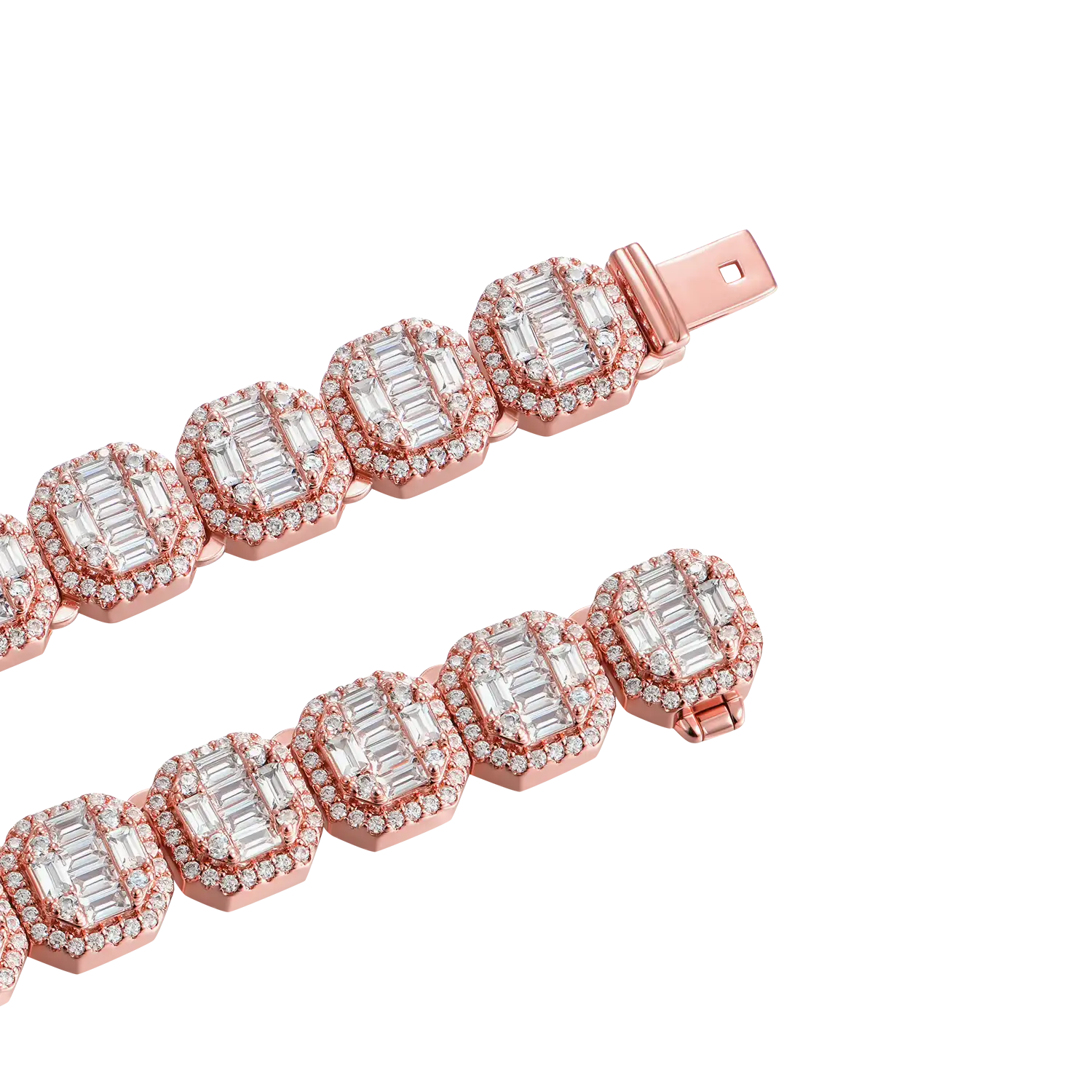 Baguette Clustered Tennis Chain - 8mm - Image 5