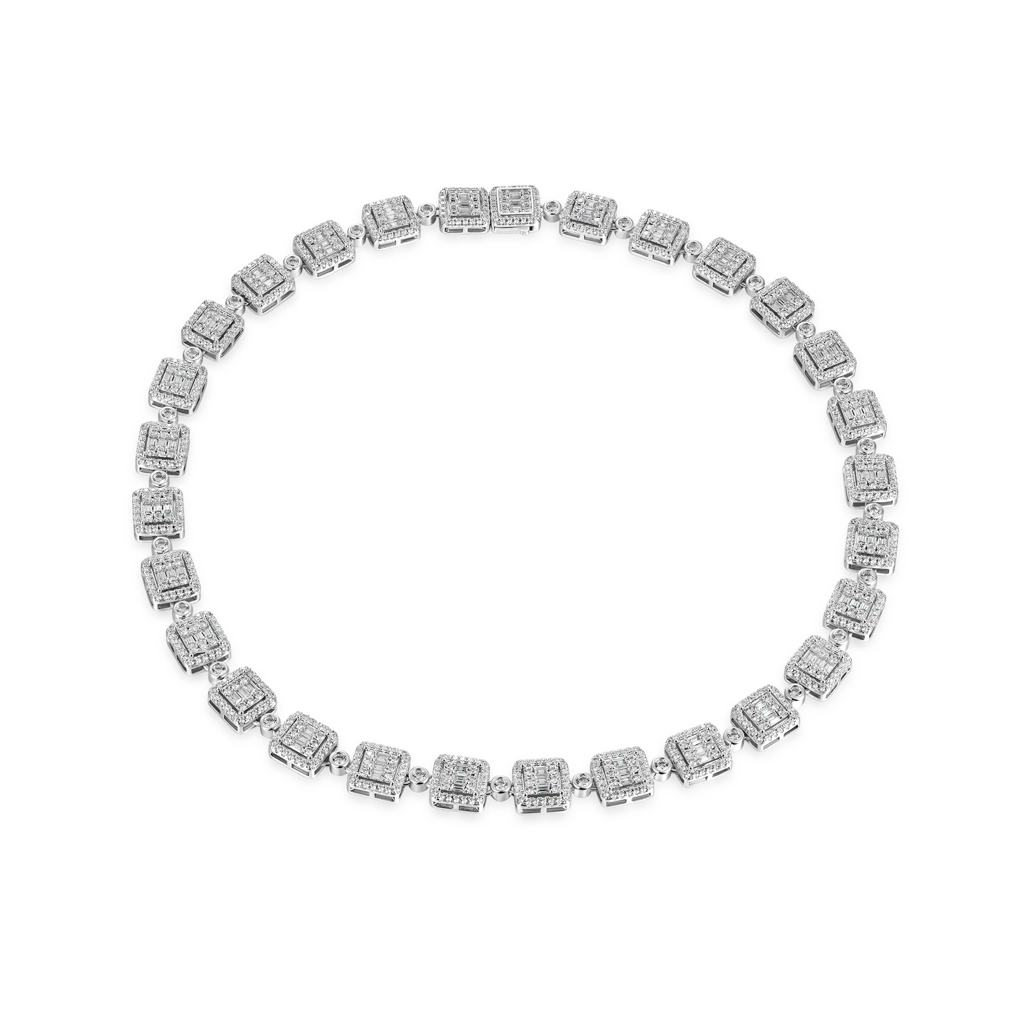 Baguette Cut Mix Tennis Chain - 10mm - Image 5