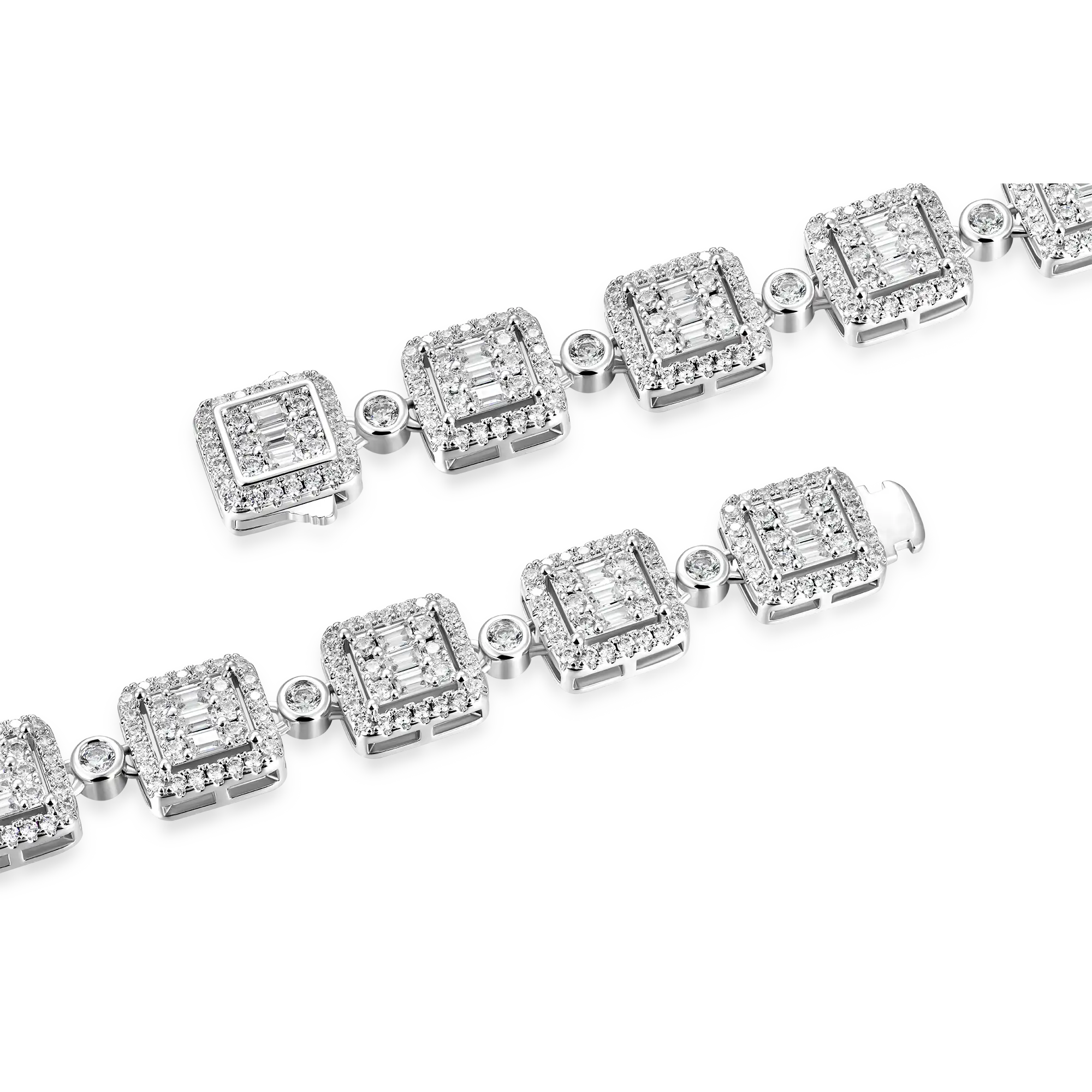 Baguette Cut Mix Tennis Chain - 10mm - Image 6