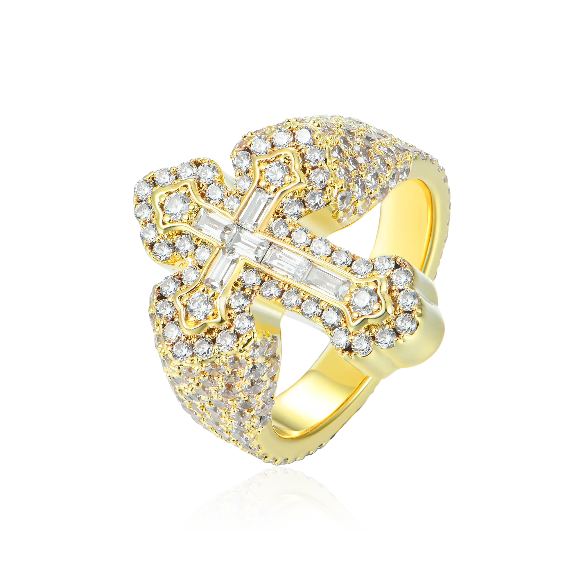 Baguette Iced Cross Ring - Image 4