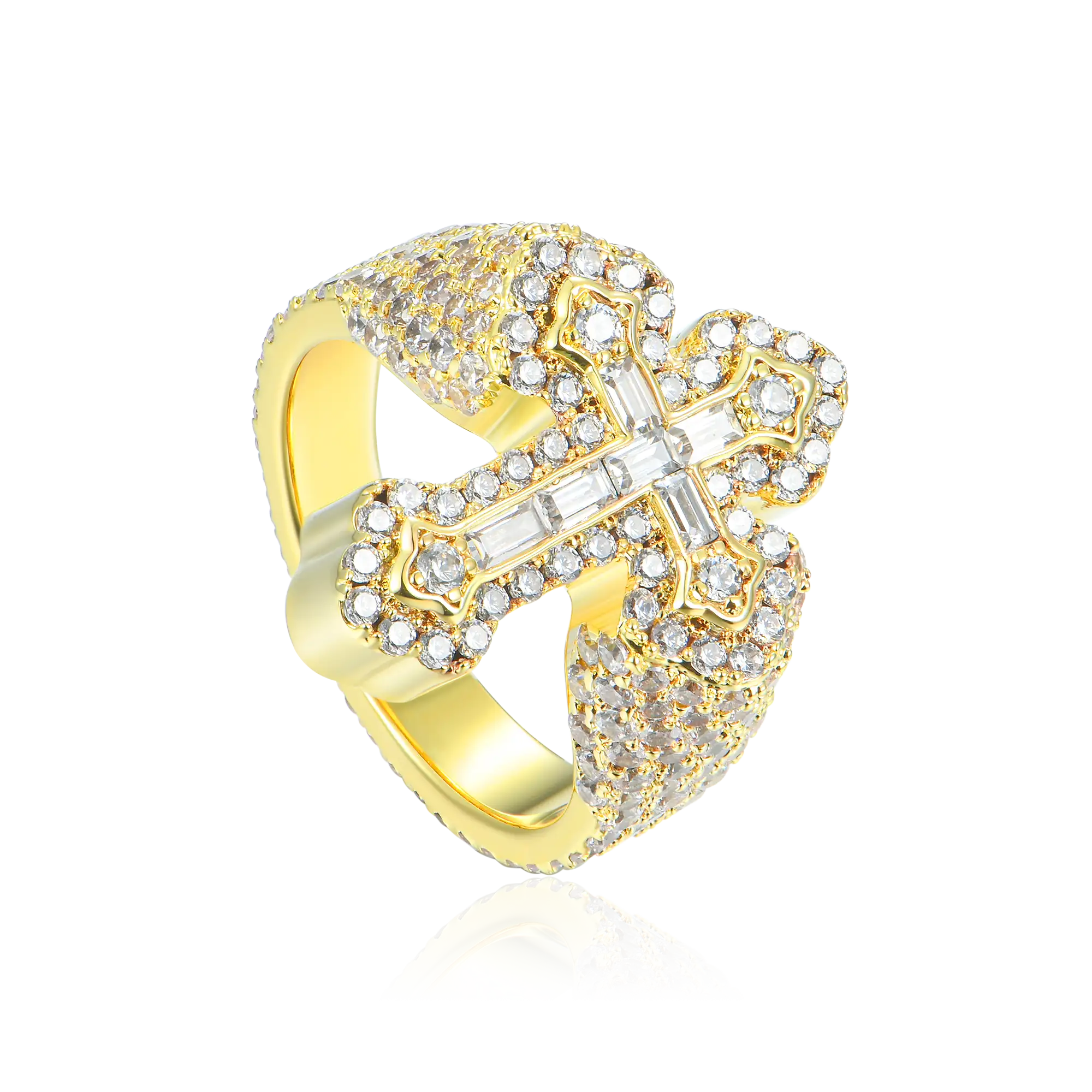 Baguette Iced Cross Ring - Image 5