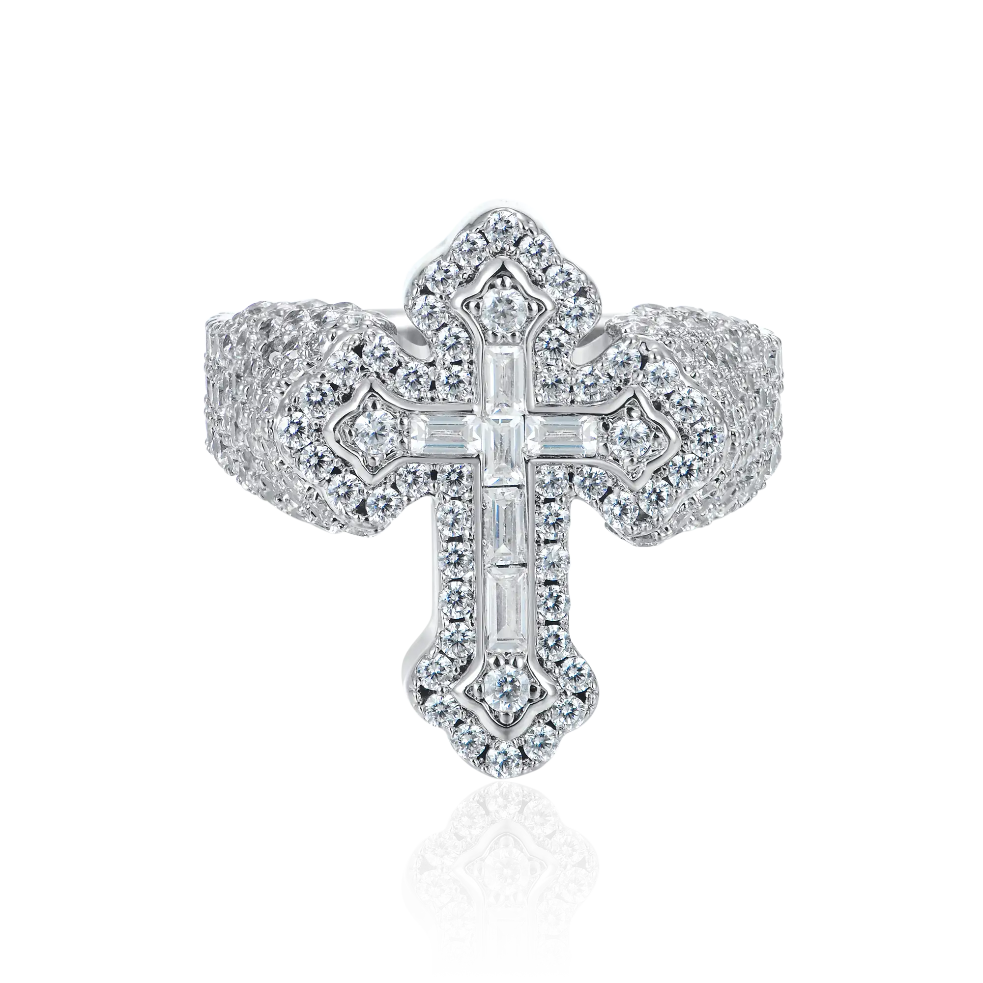 Baguette Iced Cross Ring - Image 6