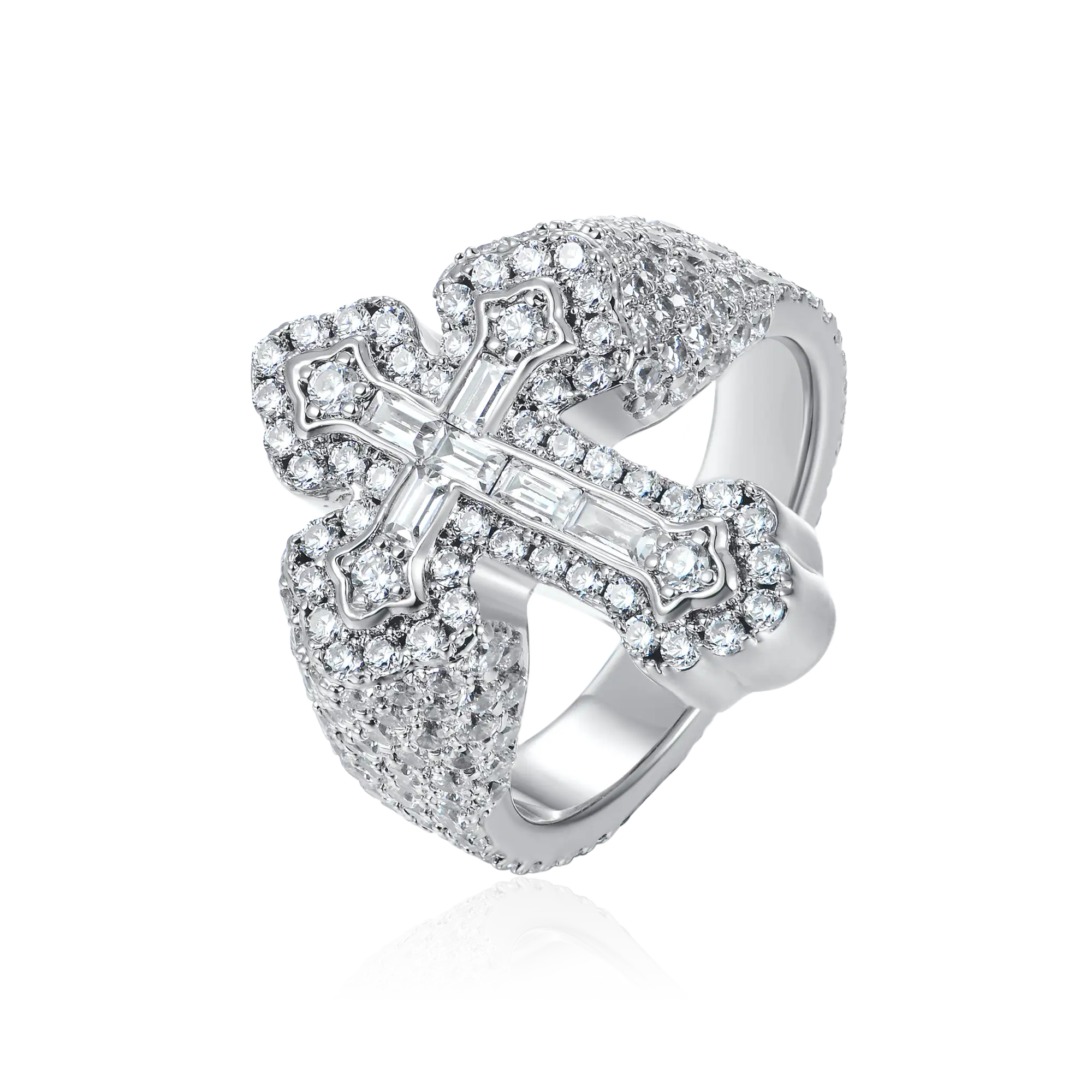 Baguette Iced Cross Ring - Image 7