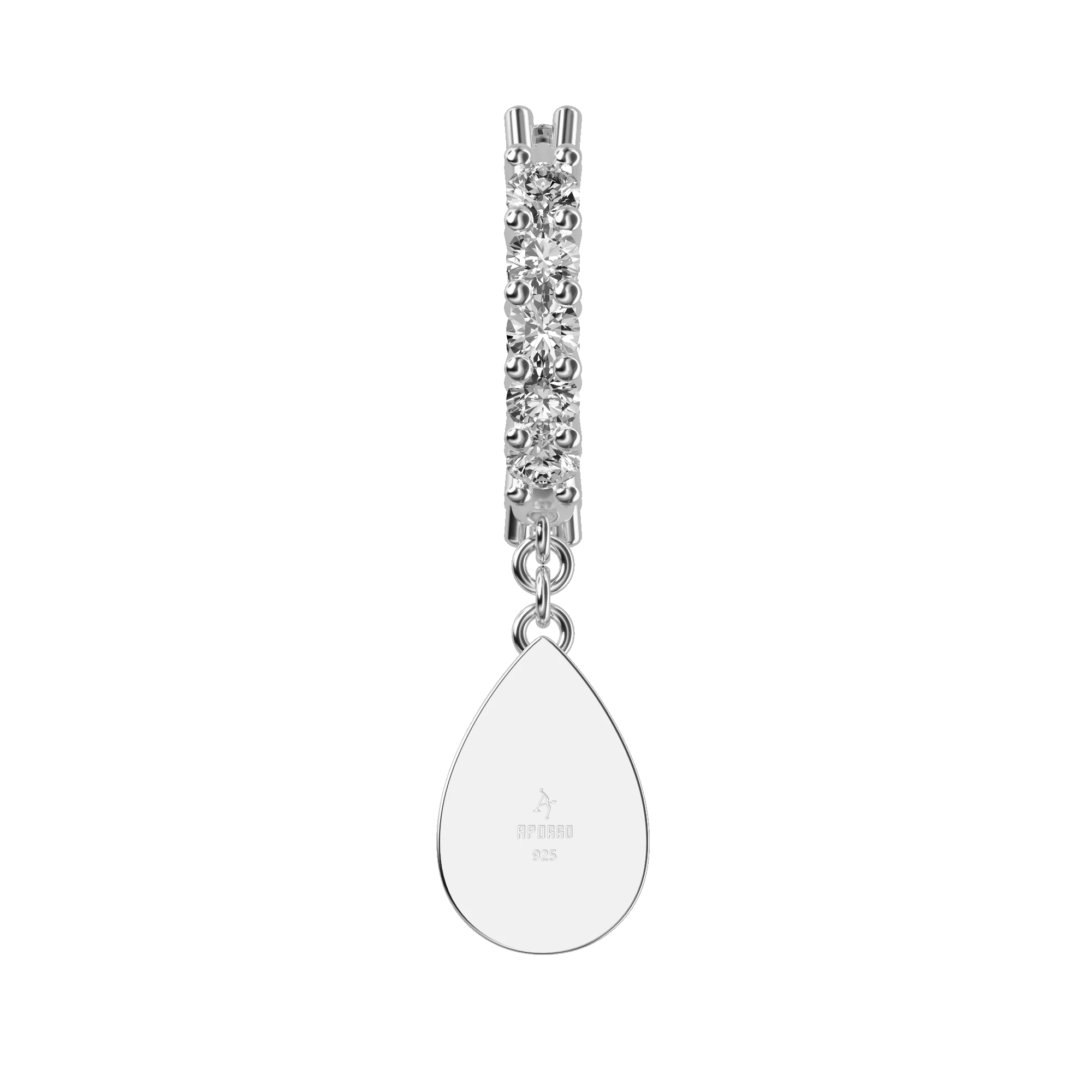 Baguette Mix Halo Dangly Earring - Single - Image 3