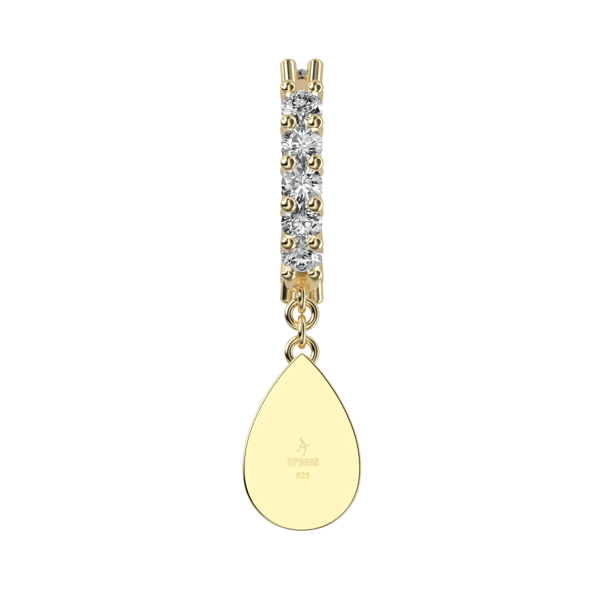 Baguette Mix Halo Dangly Earring - Single - Image 6