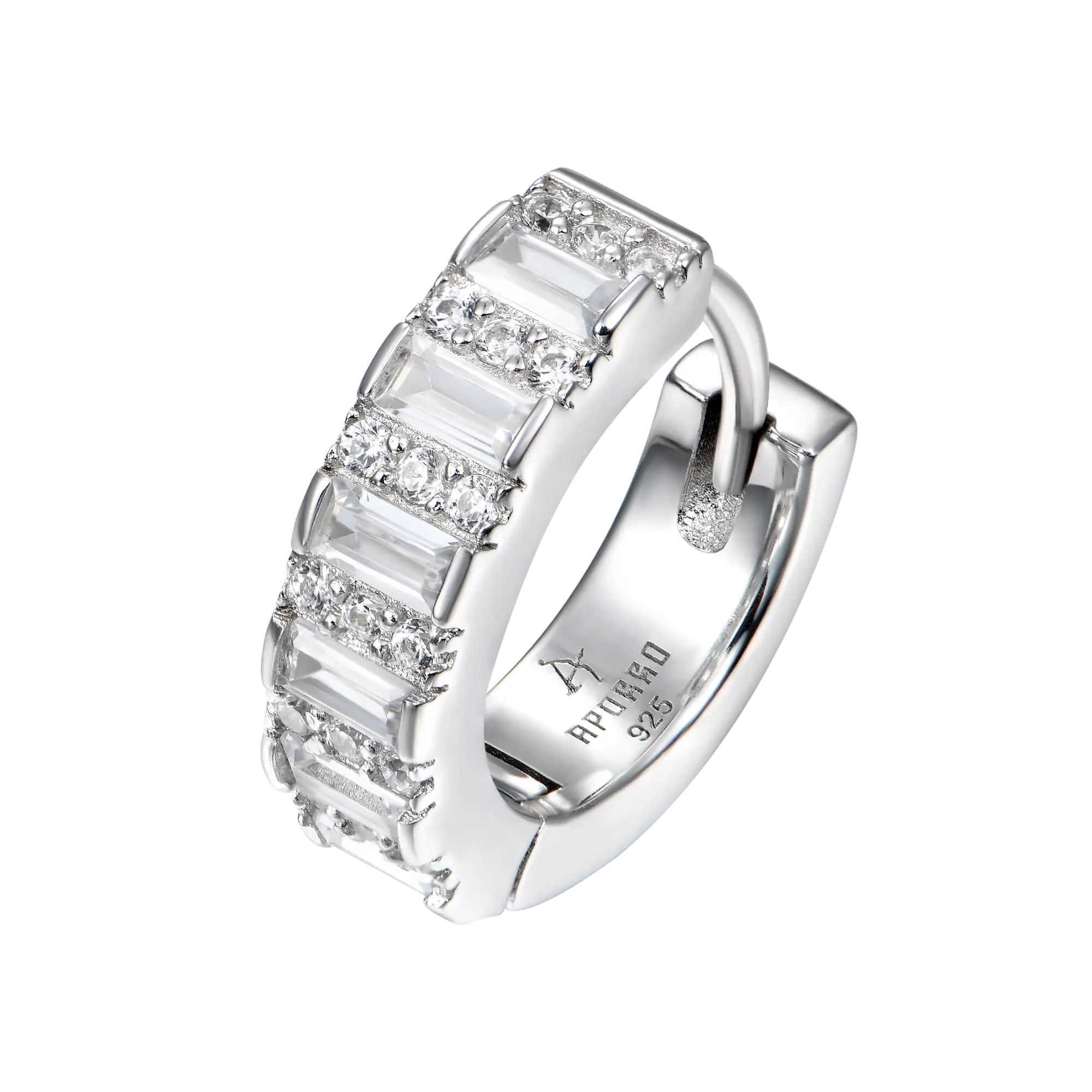 S925 Baguettes Hoop Earring - Image 8
