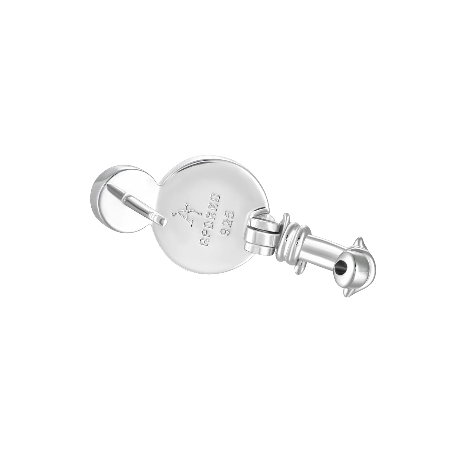 Single Barbed Wire Pearl Hoop Earring - Image 4