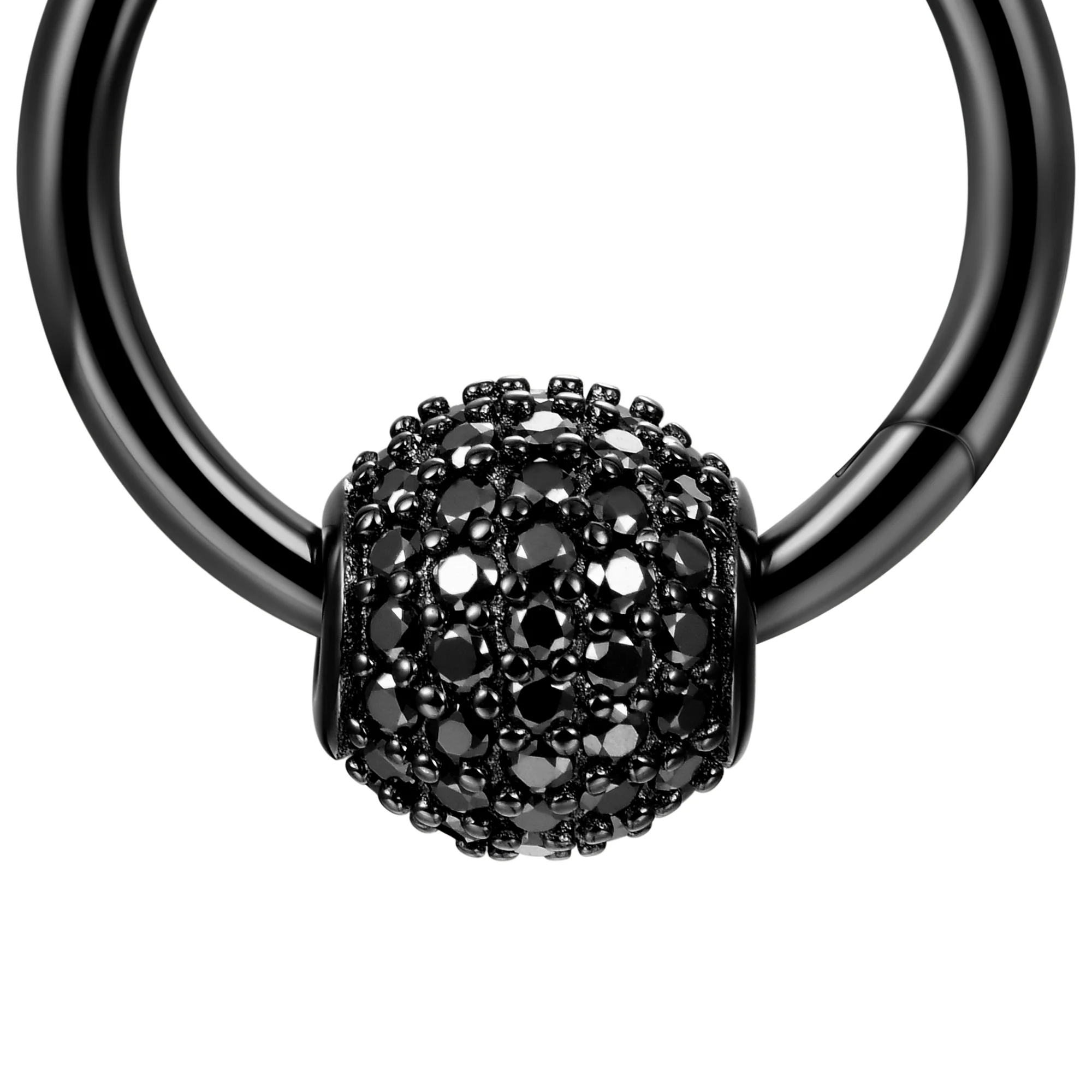 Black Moissanite S925 Hoop Earrings - Pair - Image 5