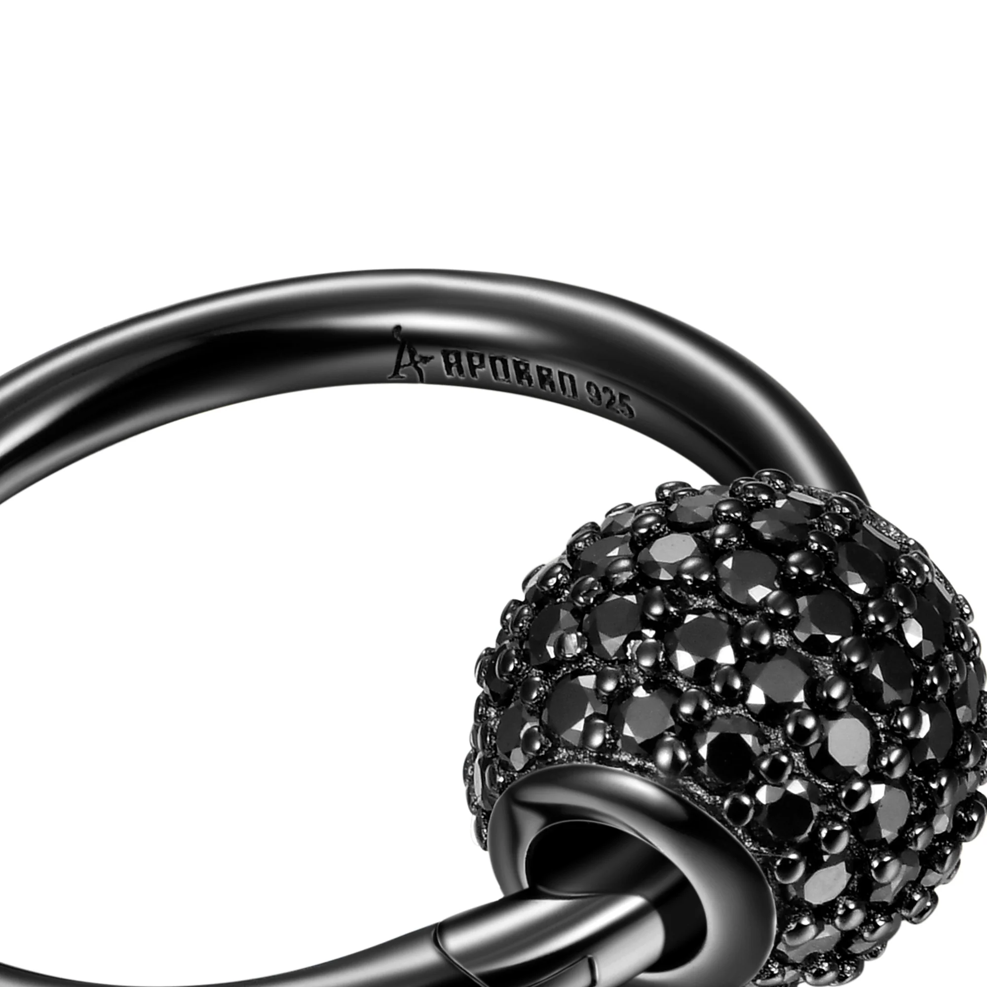 Black Moissanite S925 Hoop Earrings - Pair - Image 6