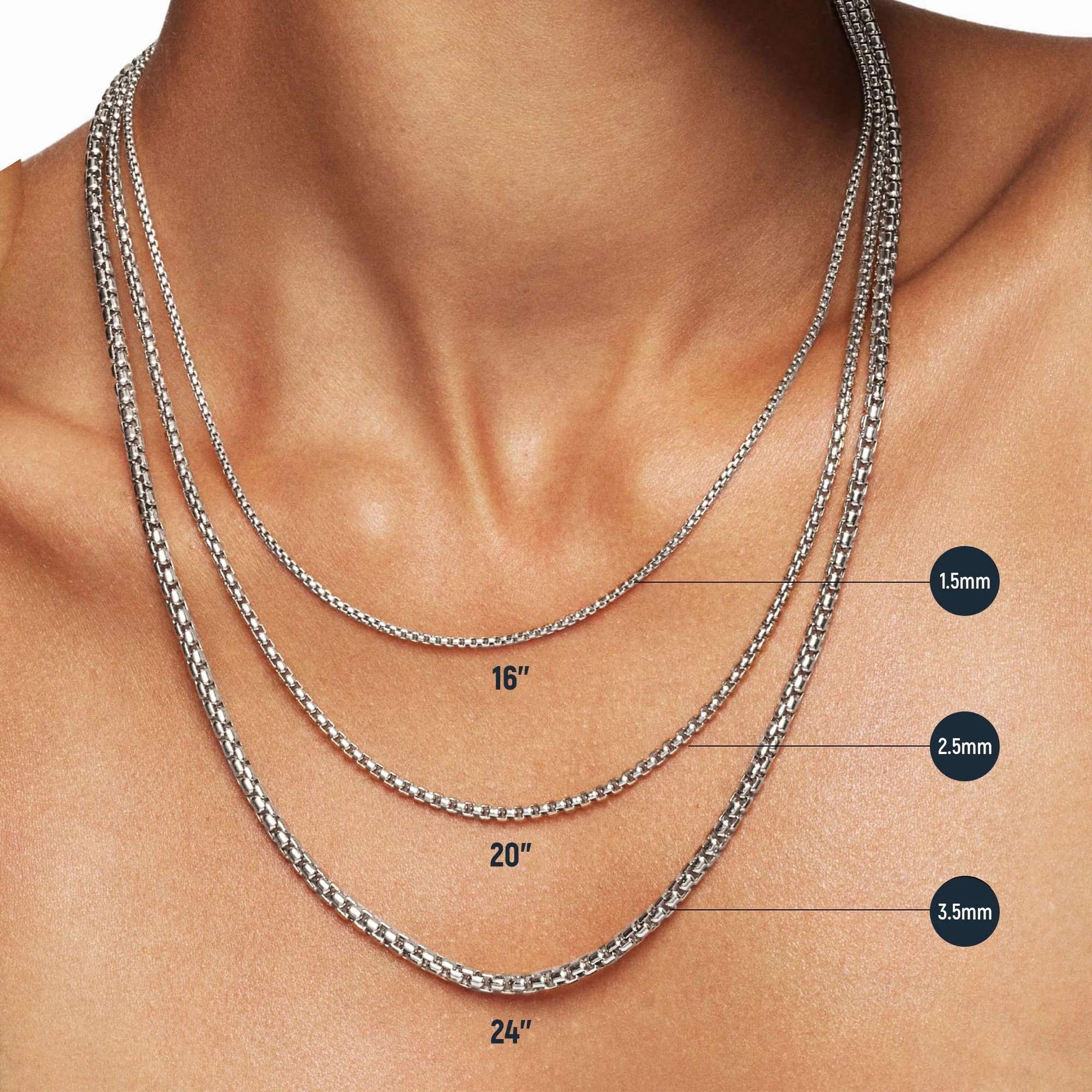Box Chain - White Gold - Image 4