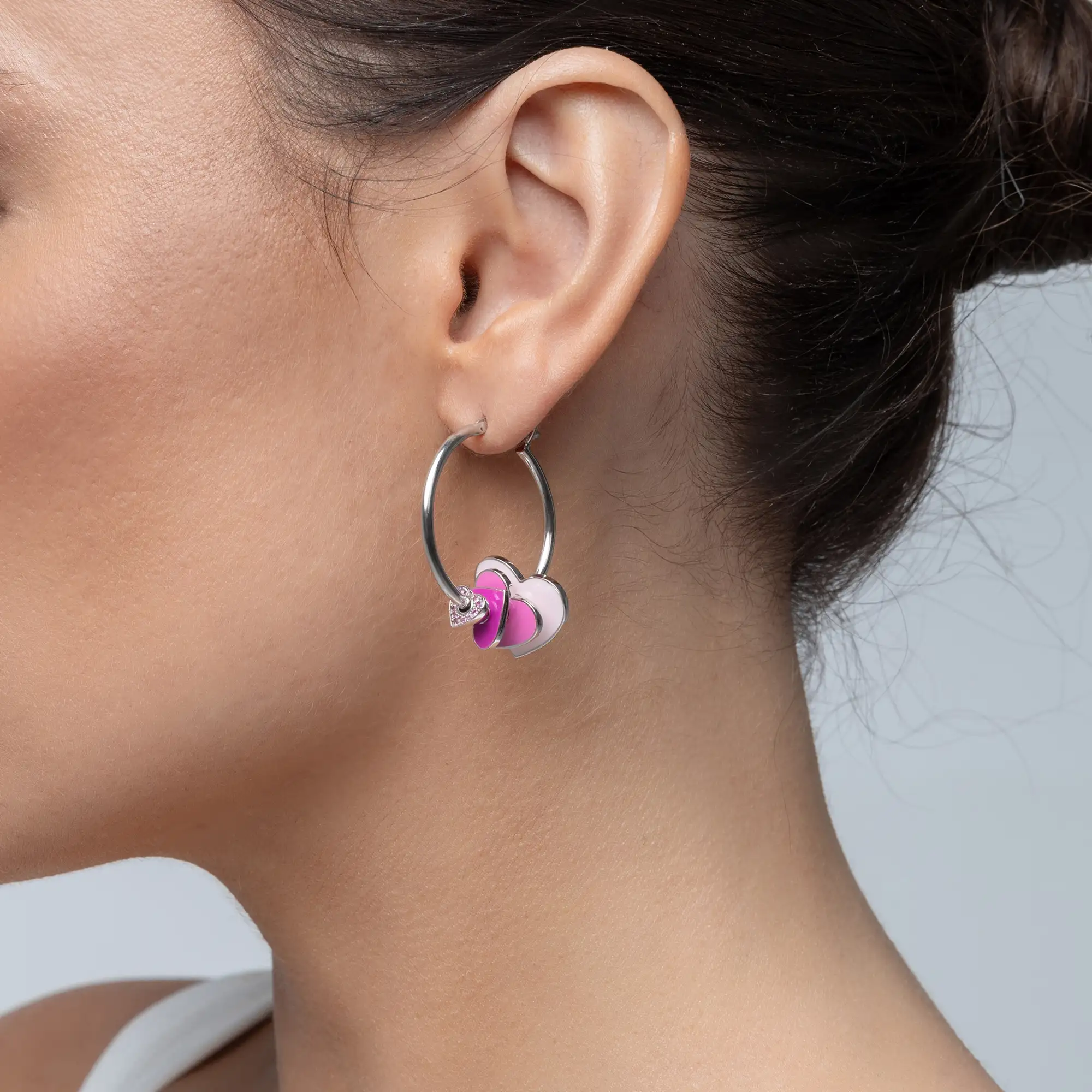 S925 Broken Heart Hoop Earrings - Image 2