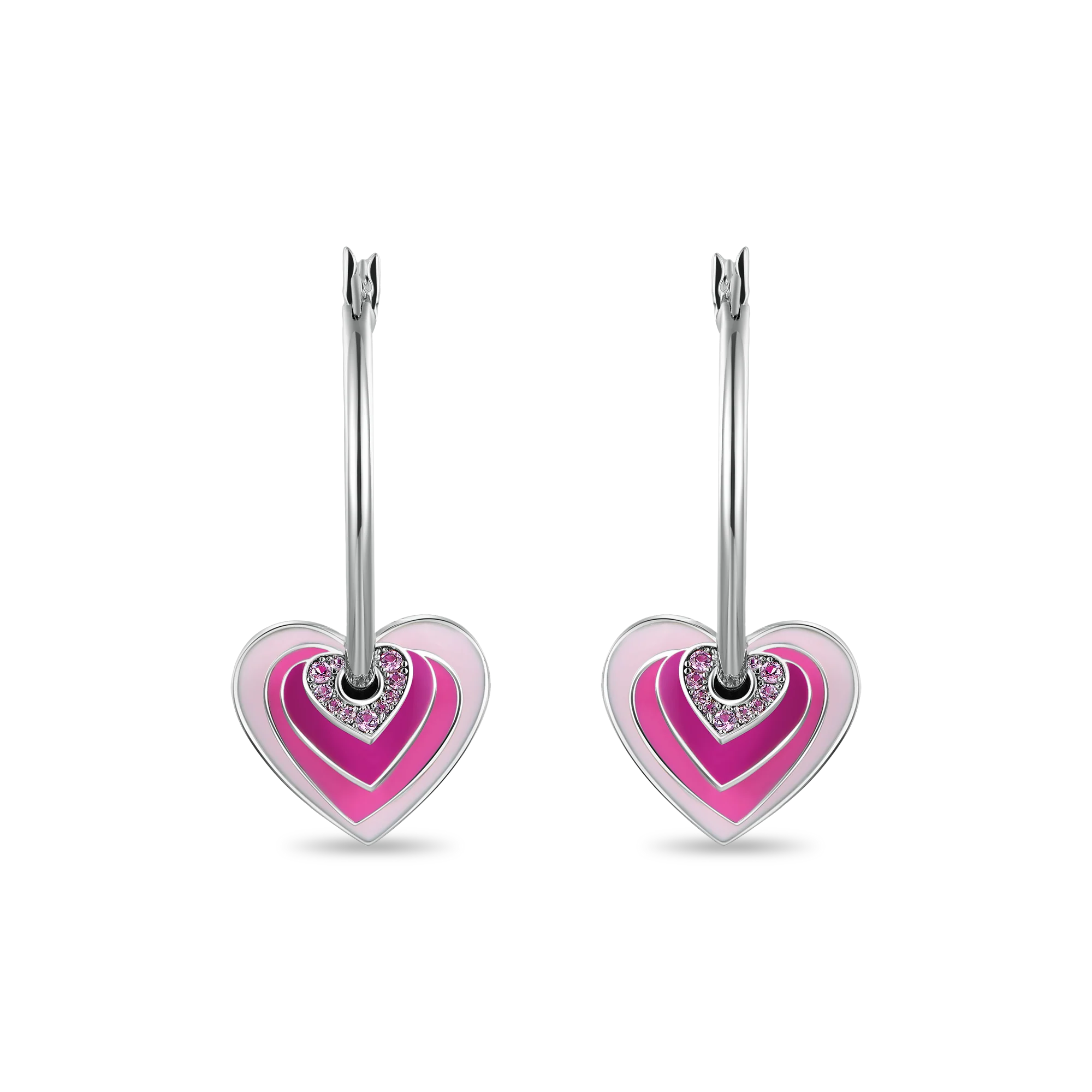 S925 Broken Heart Hoop Earrings - Image 3