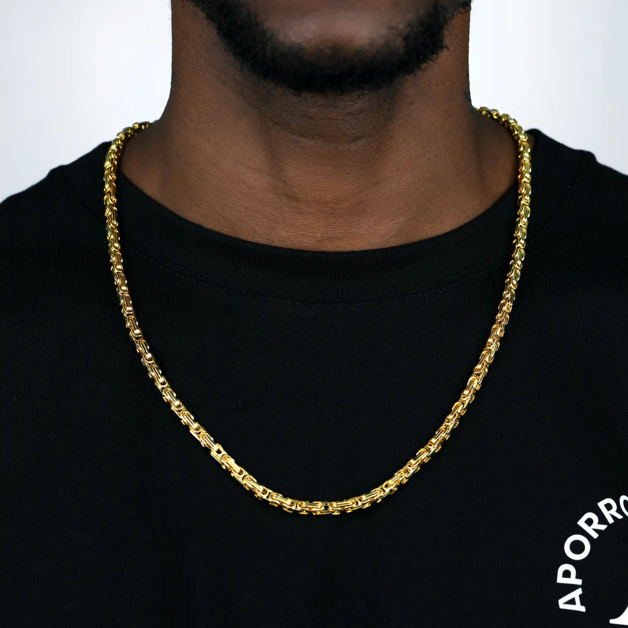 4mm Byzantine Chain - Yellow Gold - Image 2