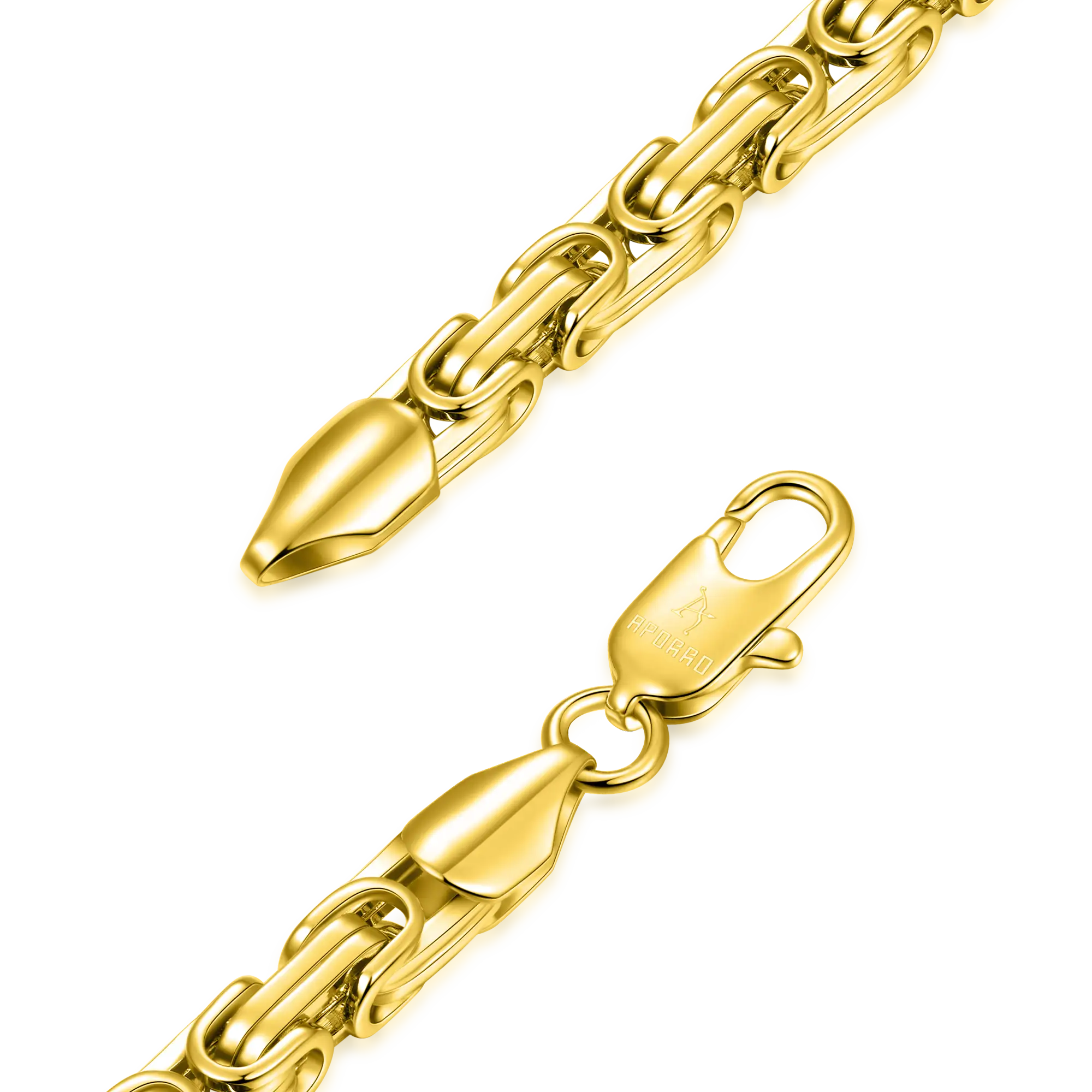 4mm Byzantine Chain - Yellow Gold - Image 4