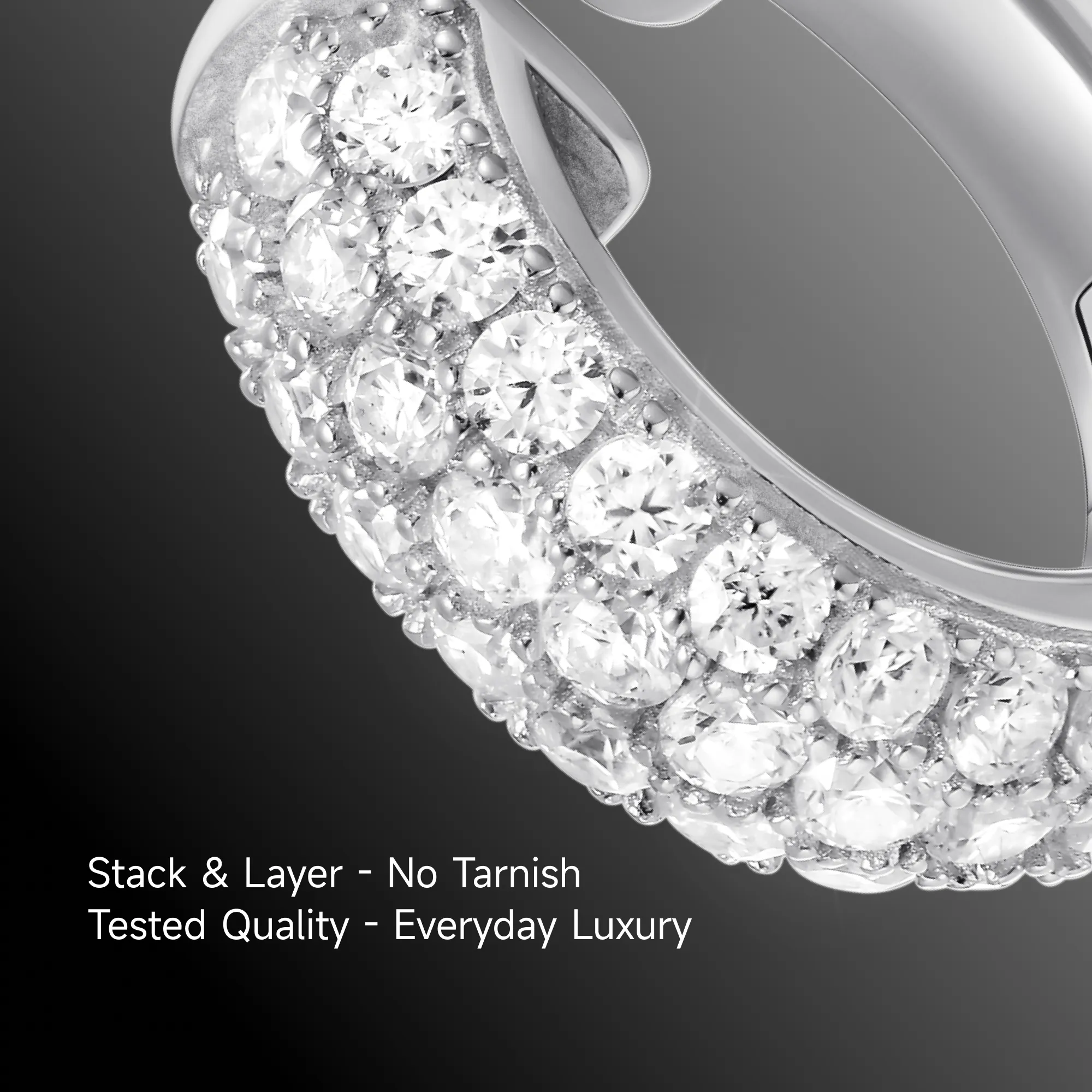 S925 Cluster Hoop Earring - Image 4