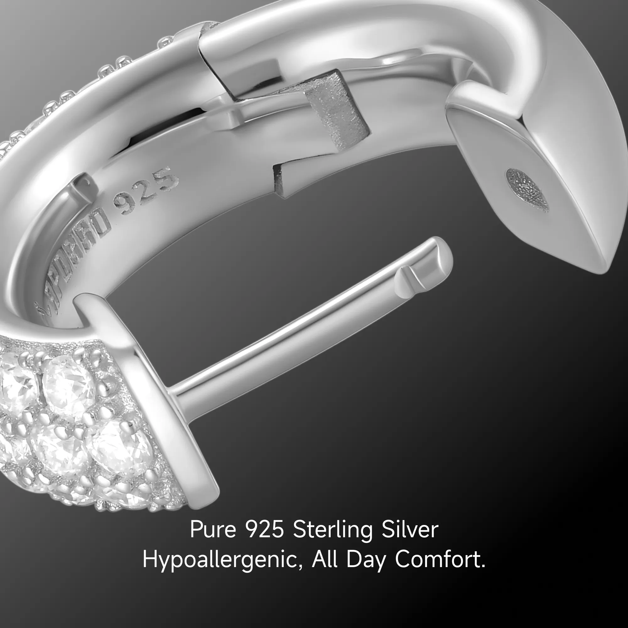 S925 Cluster Hoop Earring - Image 5