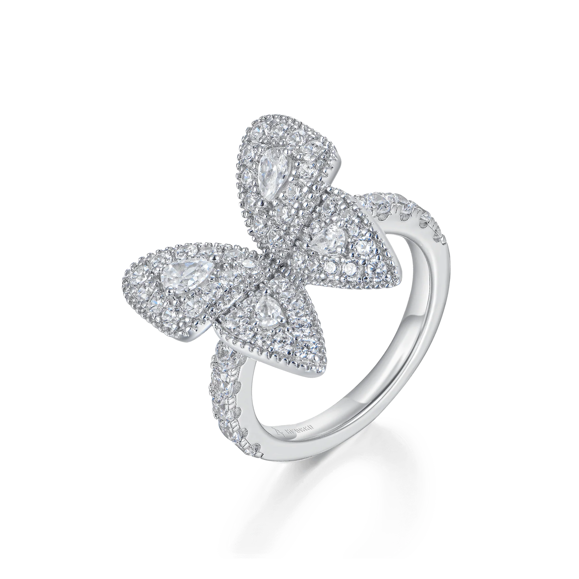 Vivid Clustered Butterfly Engagement Ring - Image 3