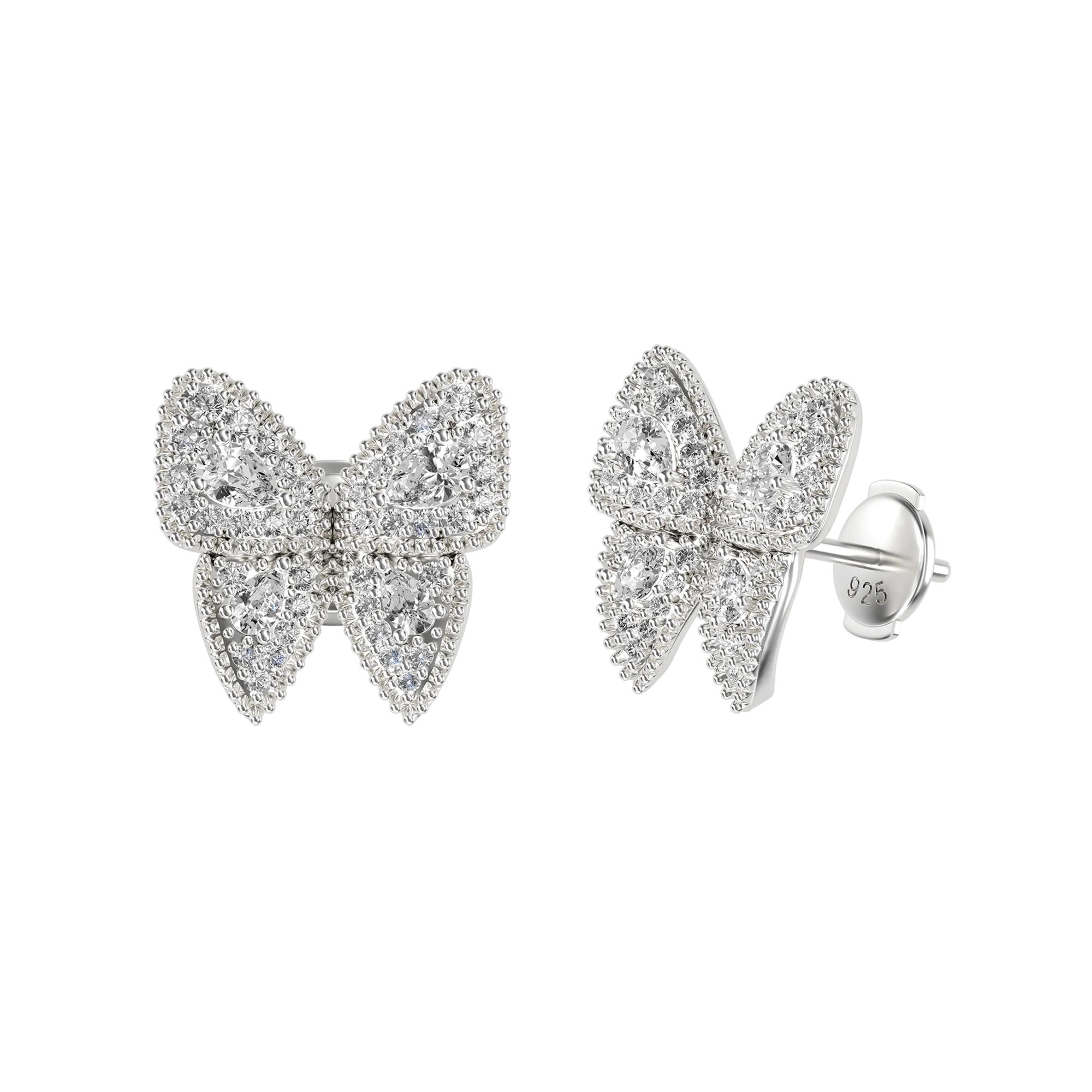S925 Vivid Clustered Butterfly Stud Earring