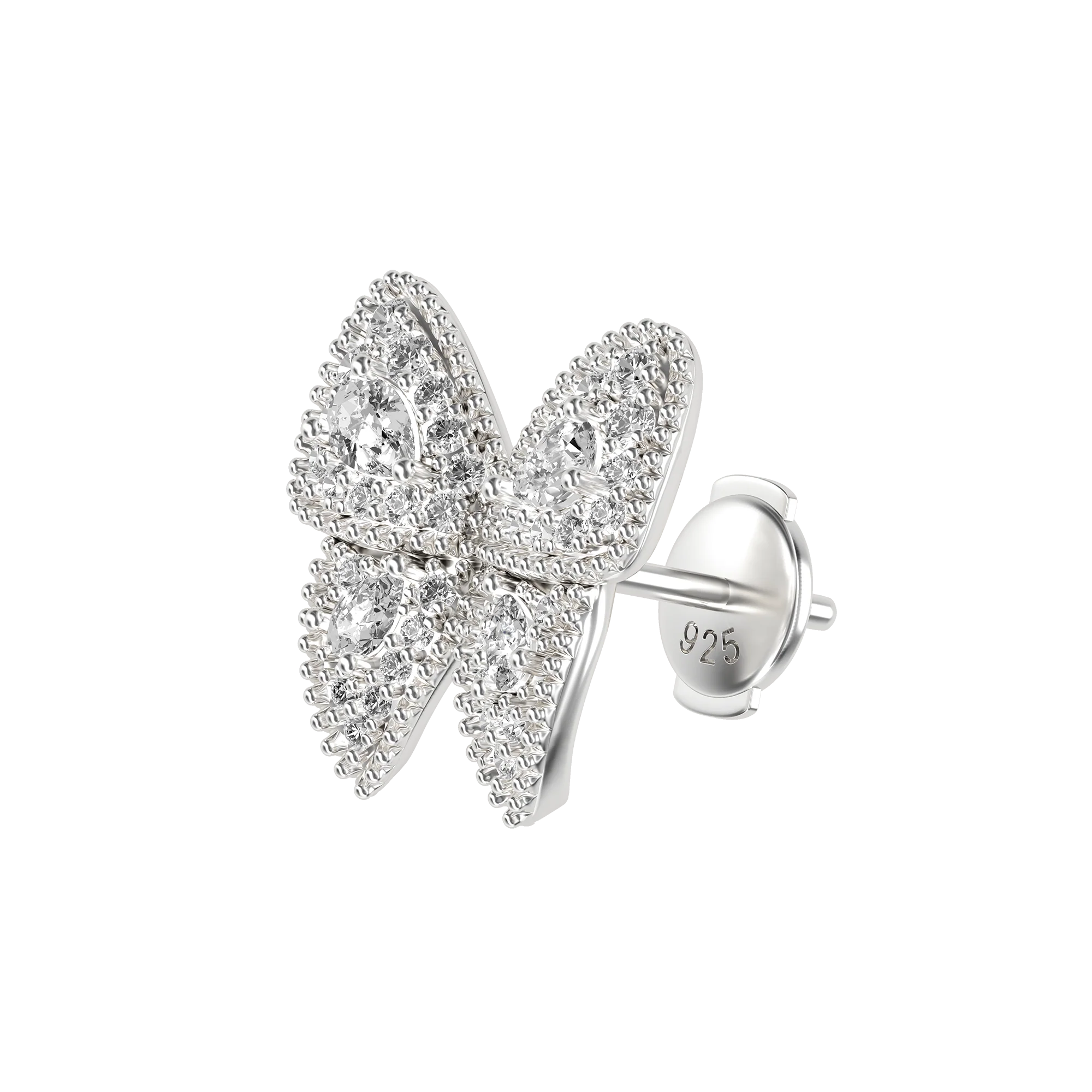 S925 Vivid Clustered Butterfly Stud Earring - Image 3