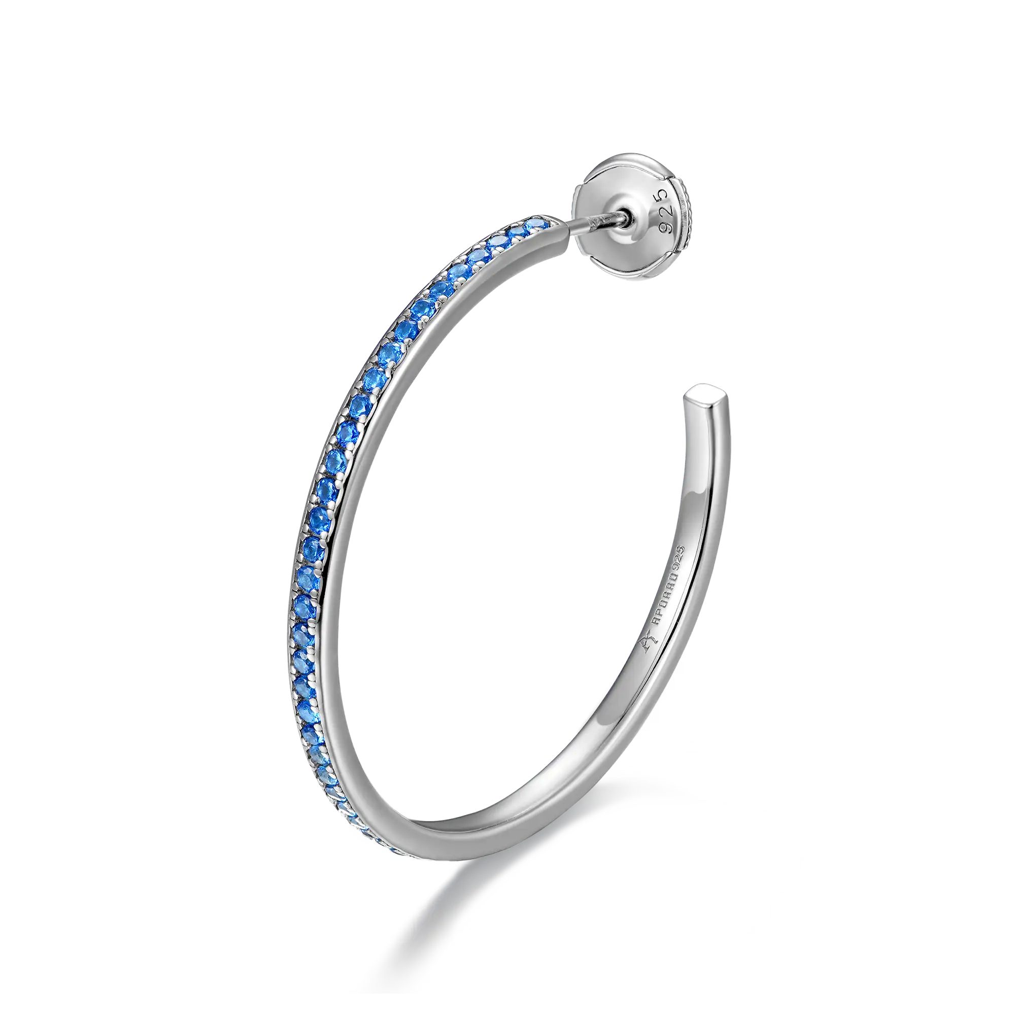 S925 Color Gradient One Row Hoop Earring - Single