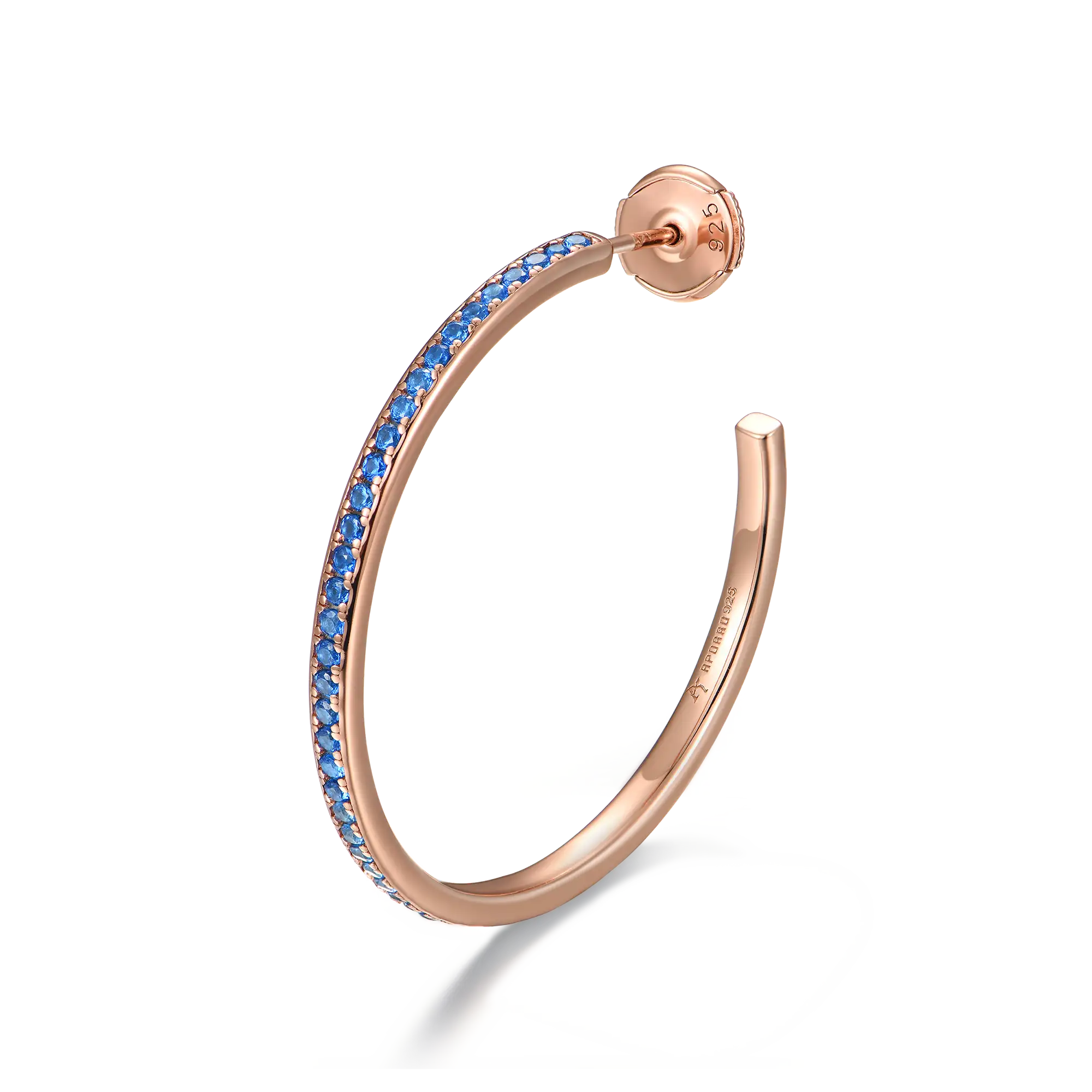 S925 Color Gradient One Row Hoop Earring - Single - Image 5