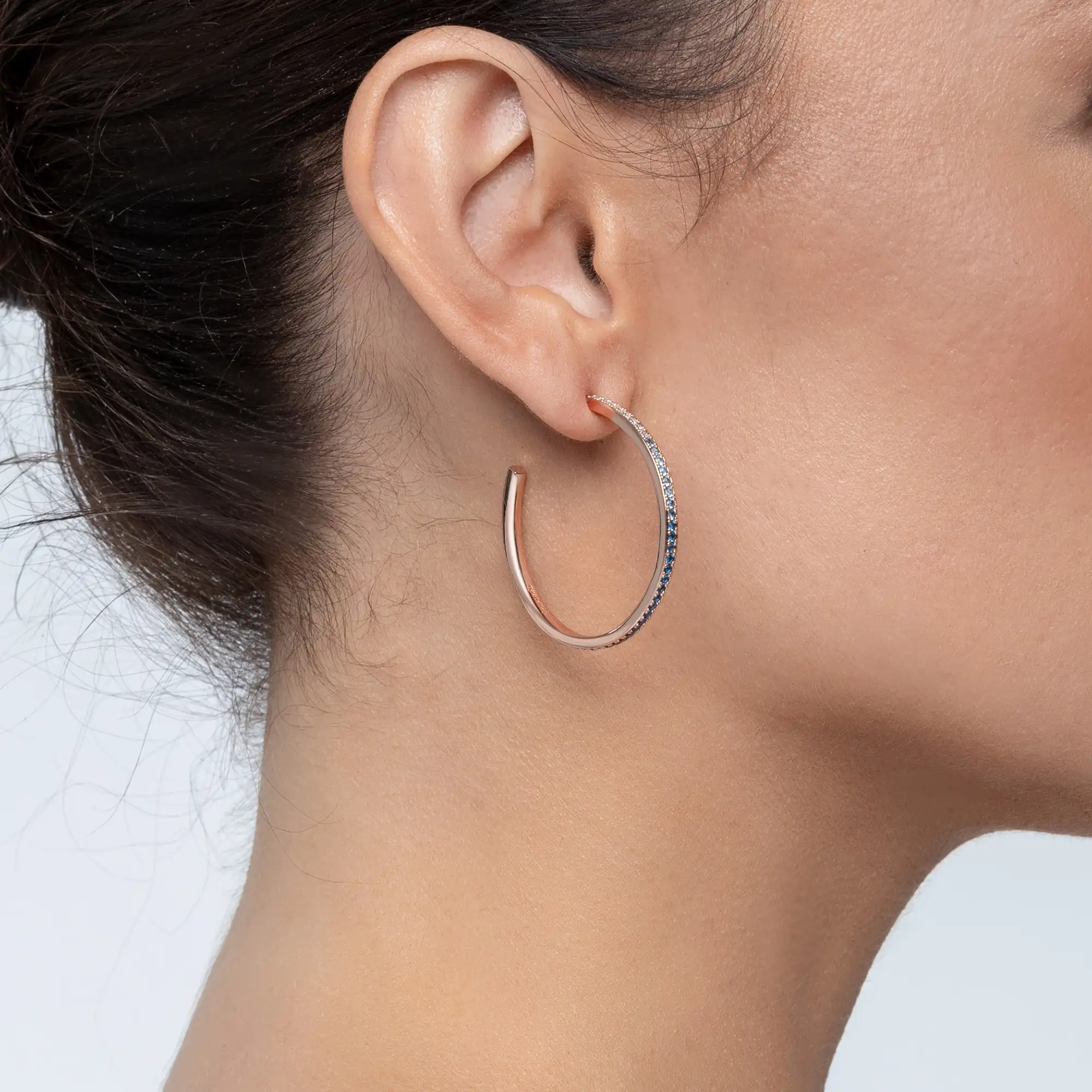 S925 Color Gradient One Row Hoop Earring - Single - Image 6