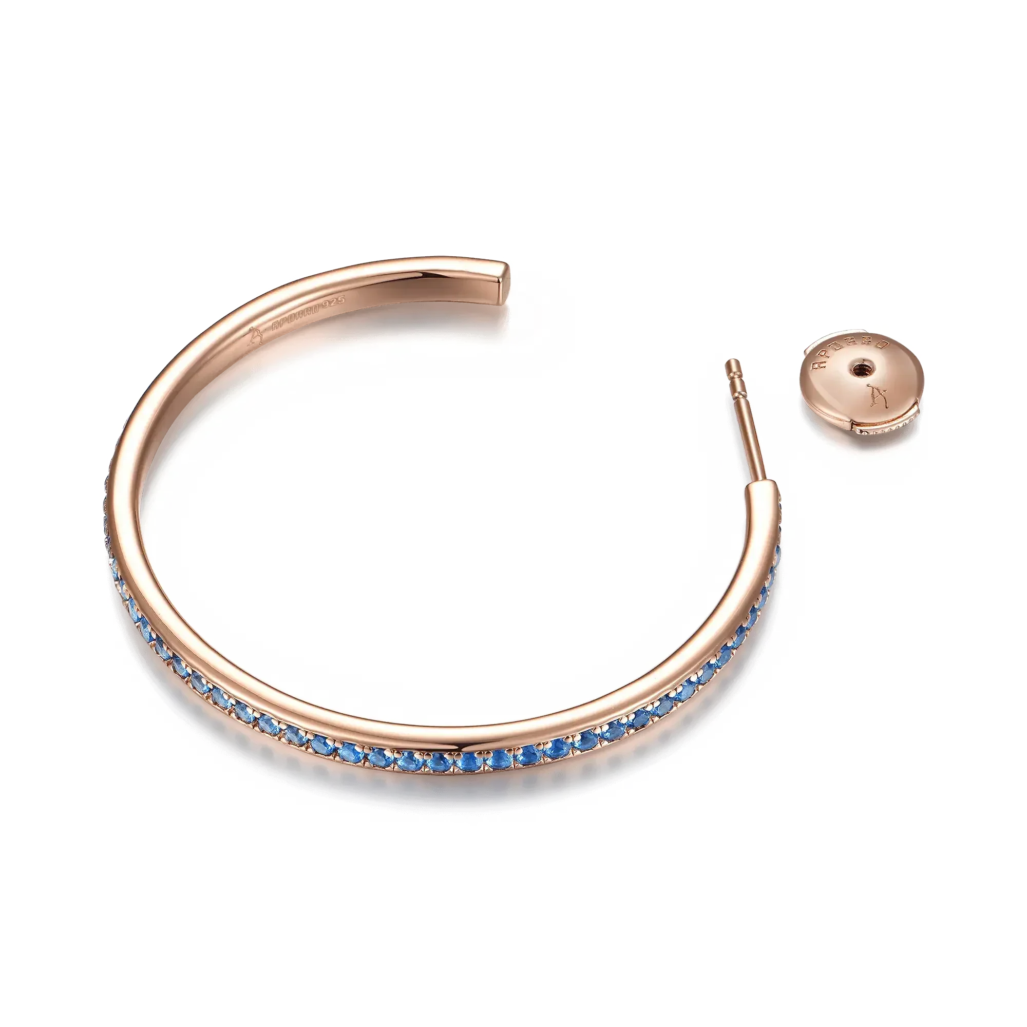 S925 Color Gradient One Row Hoop Earring - Single - Image 8