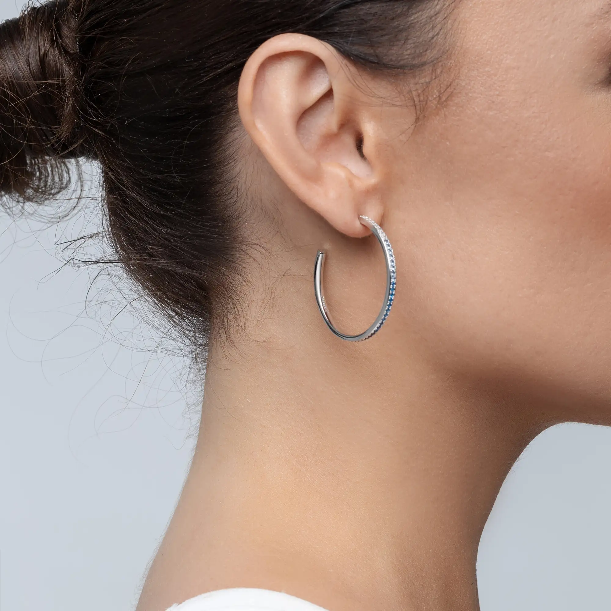 Color Gradient One Row Hoop Earring - Single - Image 2