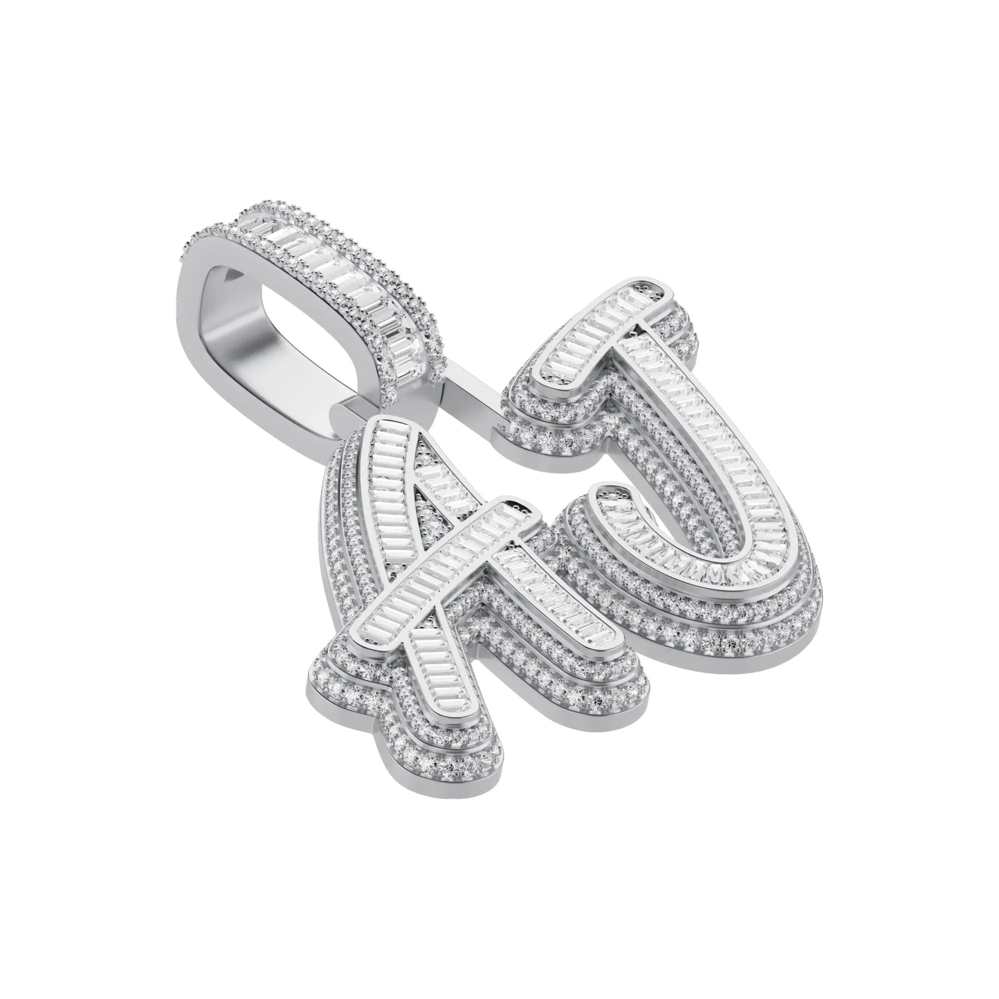 Custom Iced Out Multi-layer Baguette Font Pendant - Image 13