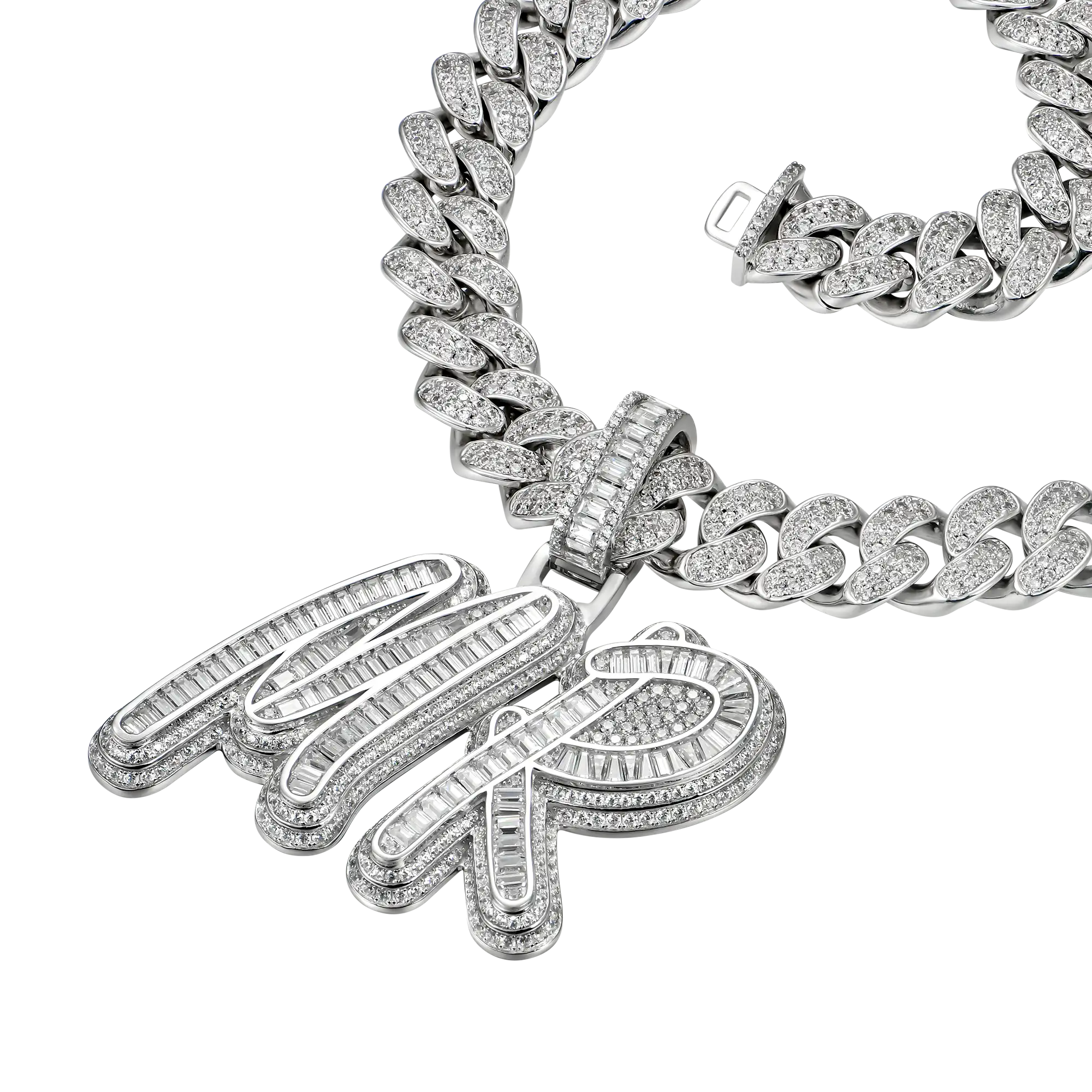 Custom Iced Out Multi-layer Baguette Font Pendant - Image 7
