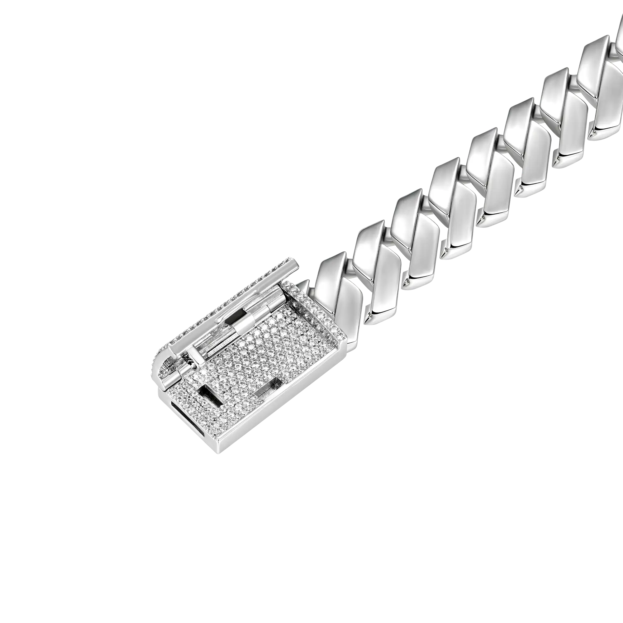 Custom Plain Gold Prong Bracelet - White Gold - Image 2