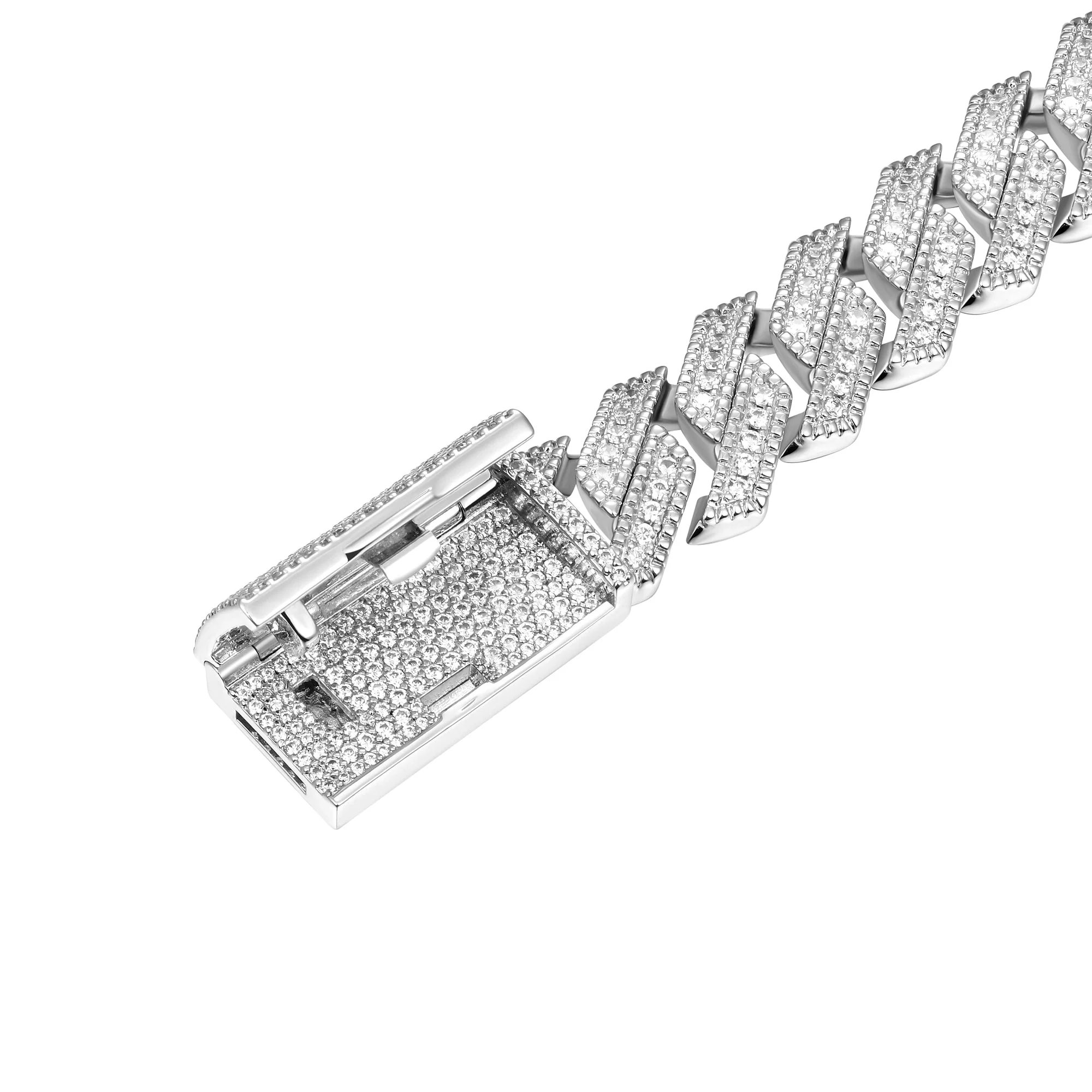 Custom Halo Round Cut Prong Name Neclace Bracelet - Image 3