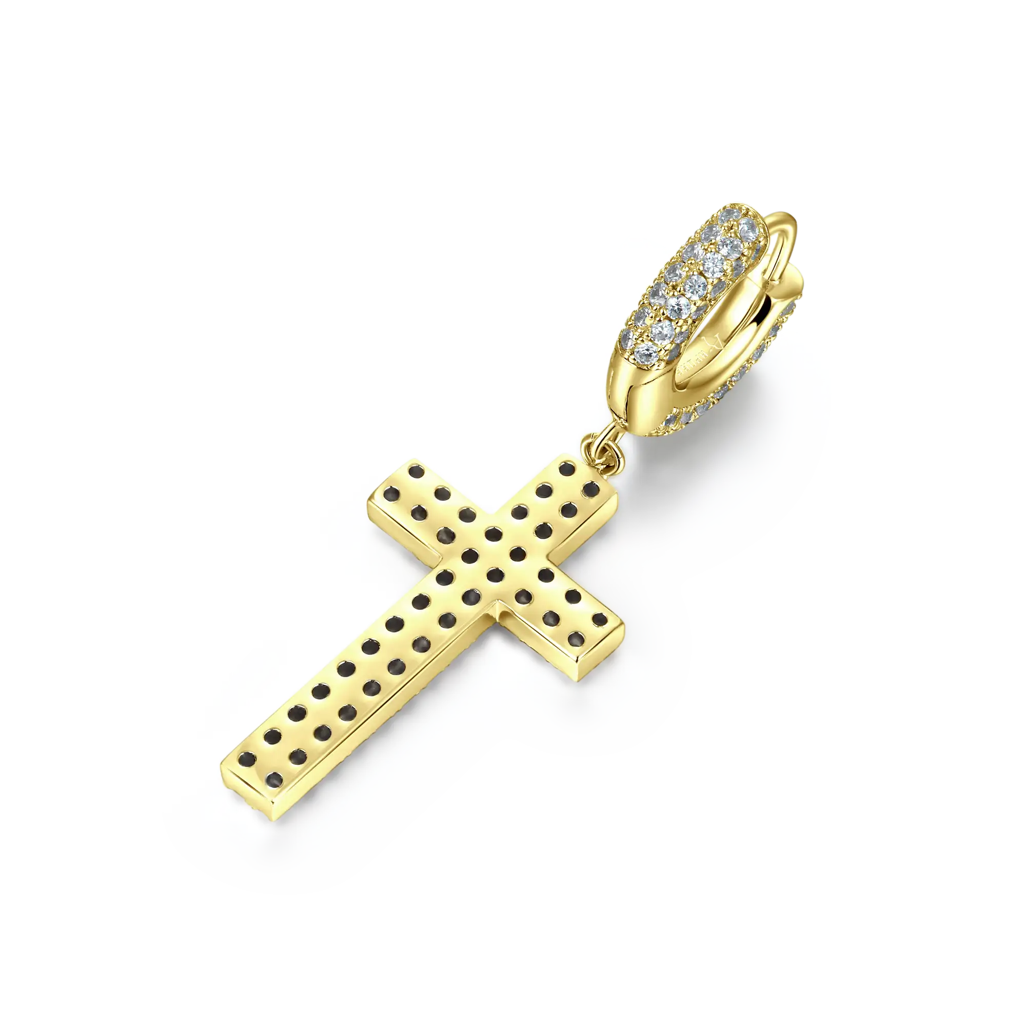 S925 Cross Earring (with Two-Row Gems) - Image 10
