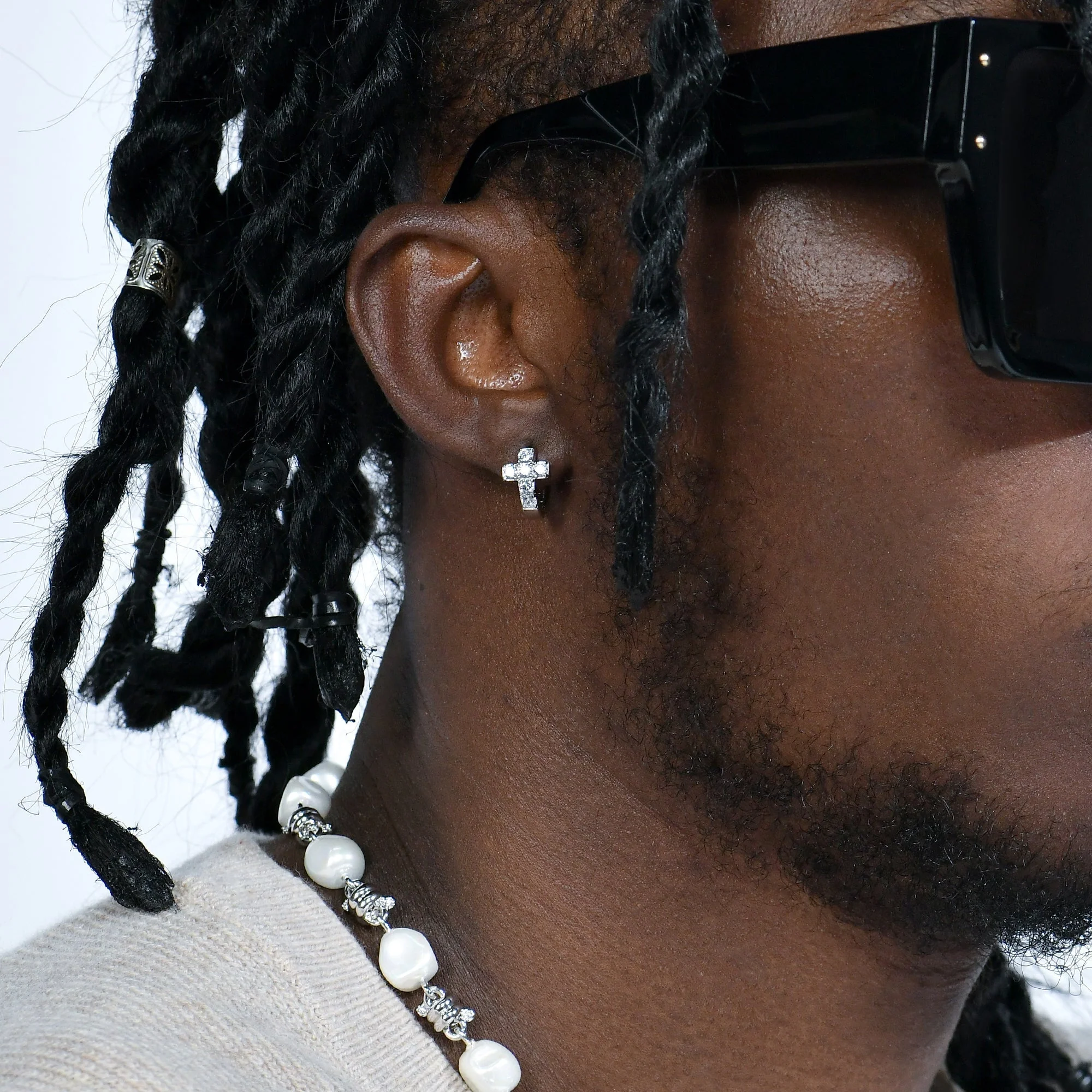 Cross Hoop Earring - Single - Image 4