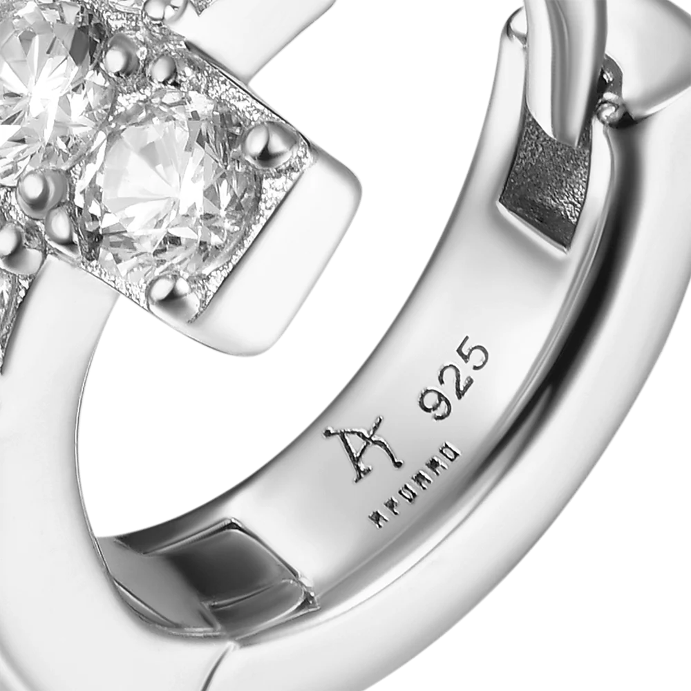 Single Cross Hoop Earring - Image 3
