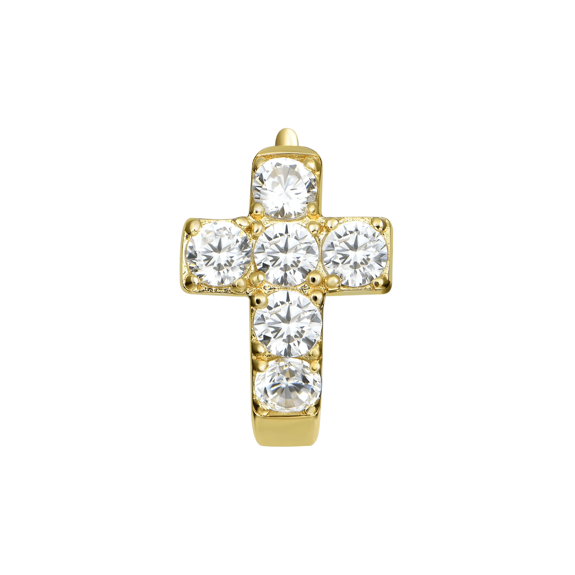 Single Cross Hoop Earring - Image 8
