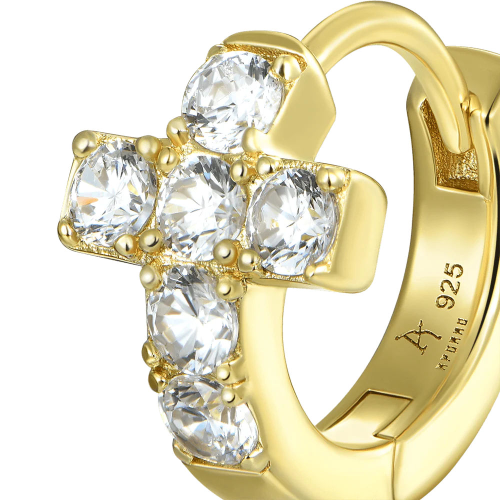 Single Cross Hoop Earring - Image 9