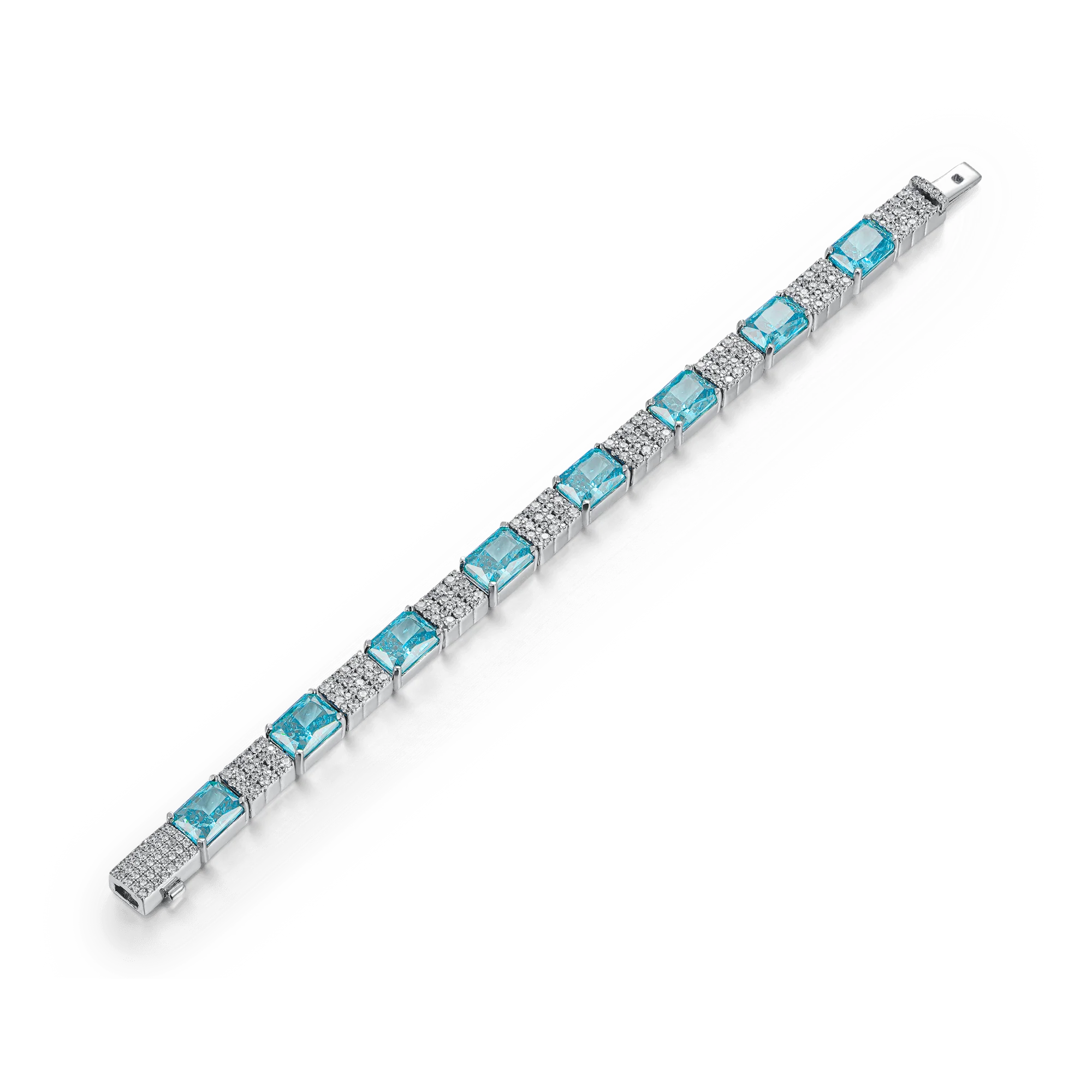 Crushed Ice Circulation Tennis Bracelet - Blue Gray - Image 2
