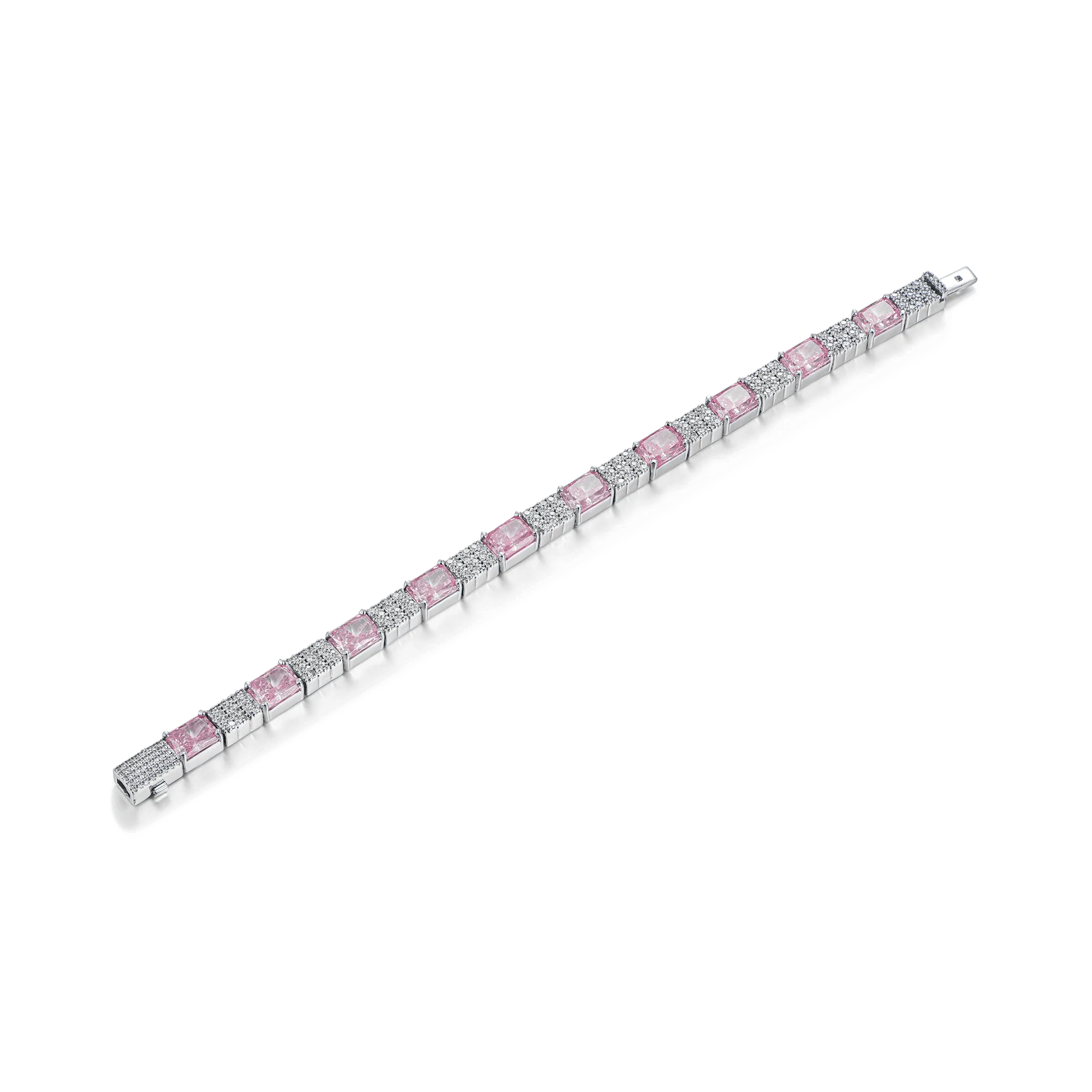 Crushed Ice Circulation Tennis Bracelet - Fancy Light Pink - Image 3