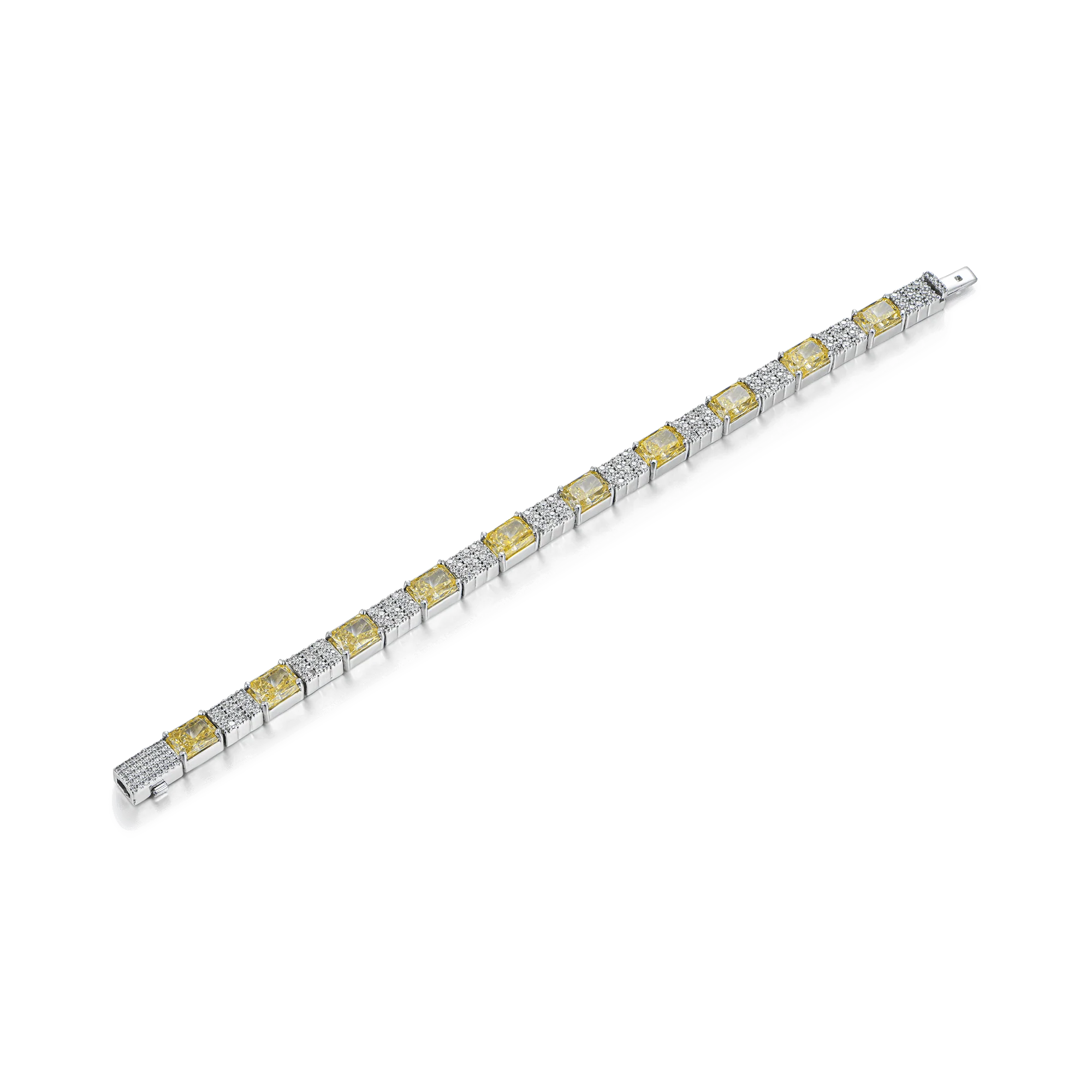 Crushed Ice Circulation Tennis Bracelet - Fancy Yellow - Image 3