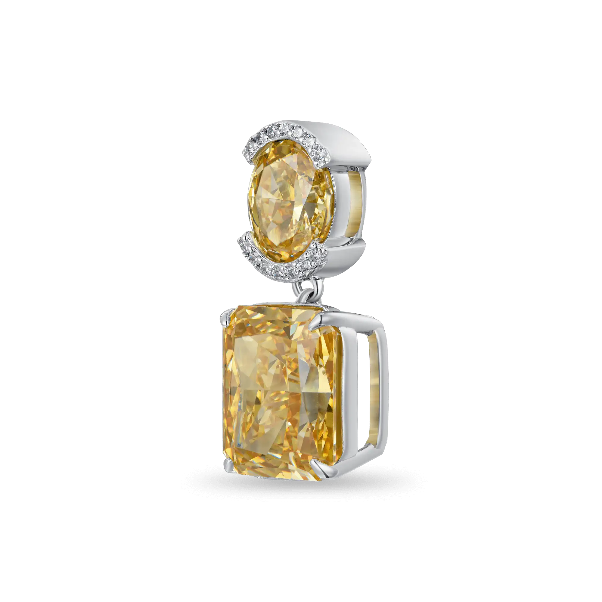 Crushed Ice Emerald Cut Drop Earring - Single - Image 12