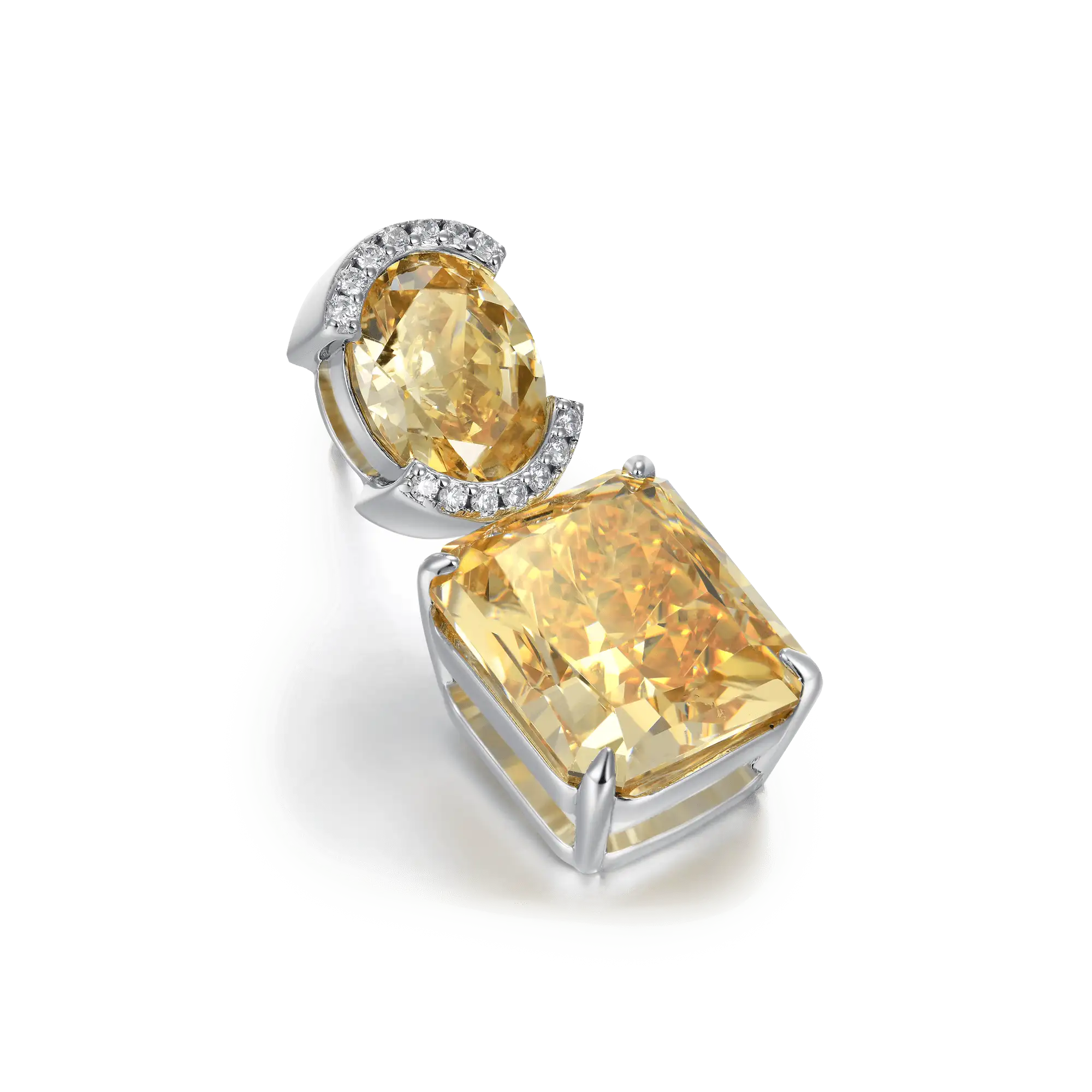 Crushed Ice Emerald Cut Drop Earring - Single - Image 13