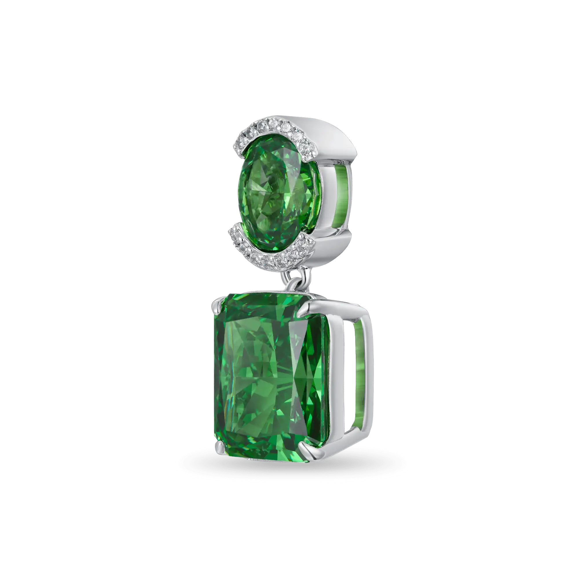Crushed Ice Emerald Cut Drop Earring - Single - Image 16