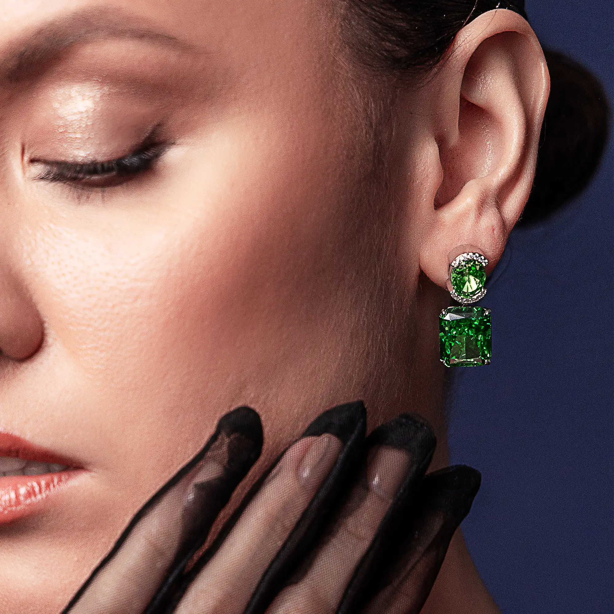 Crushed Ice Emerald Cut Drop Earring - Single - Image 17