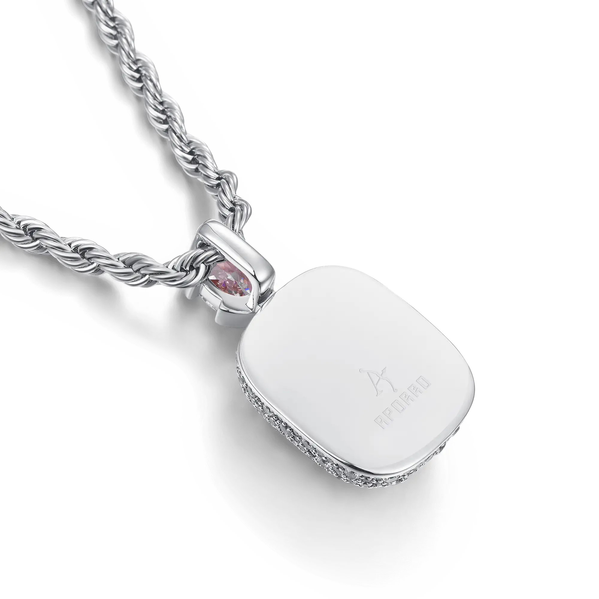 Crushed Ice Emerald Cut Pendant - Fancy Light Pink - Image 7