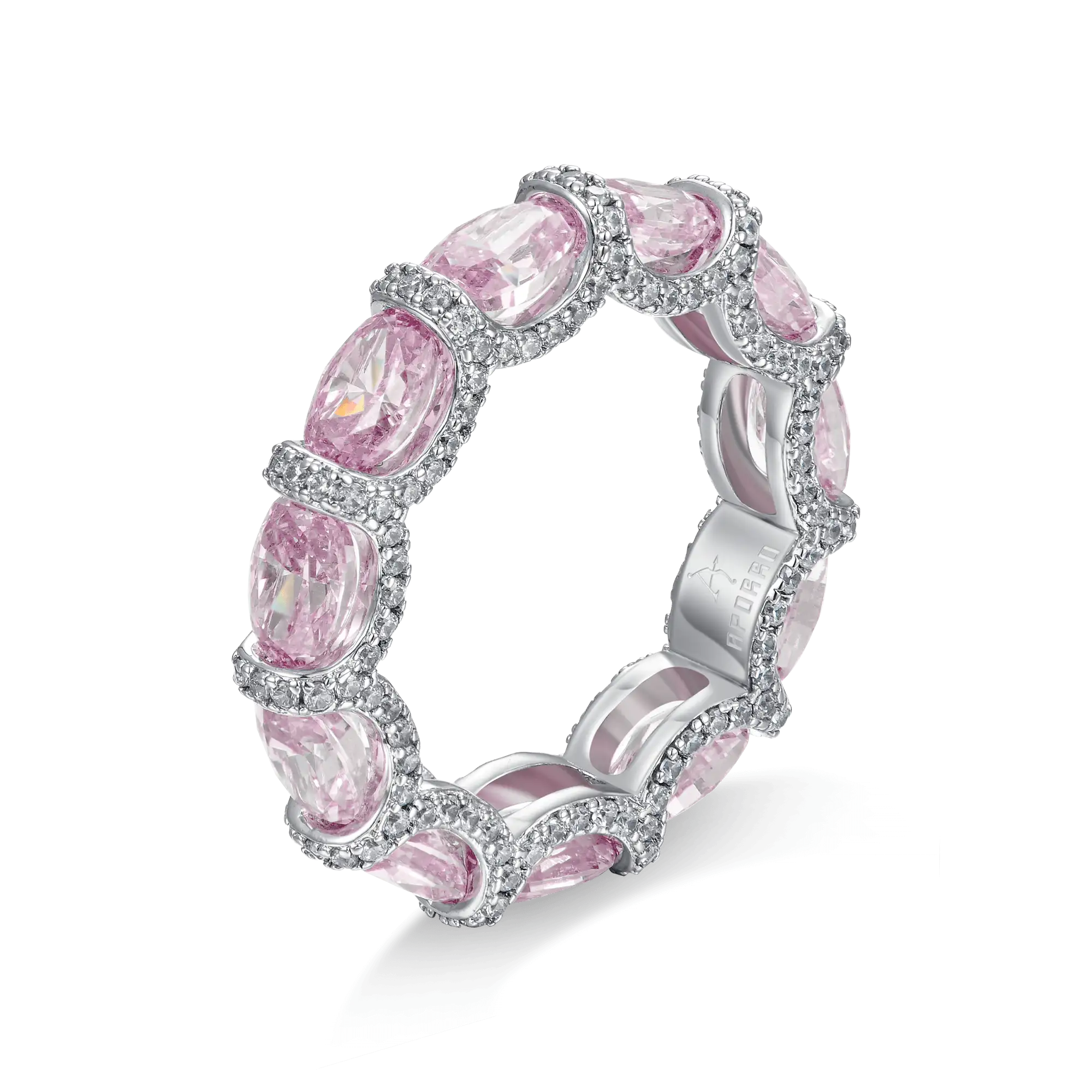 Crushed Ice Oval Cut Ring - Fancy Light Pink - Image 4